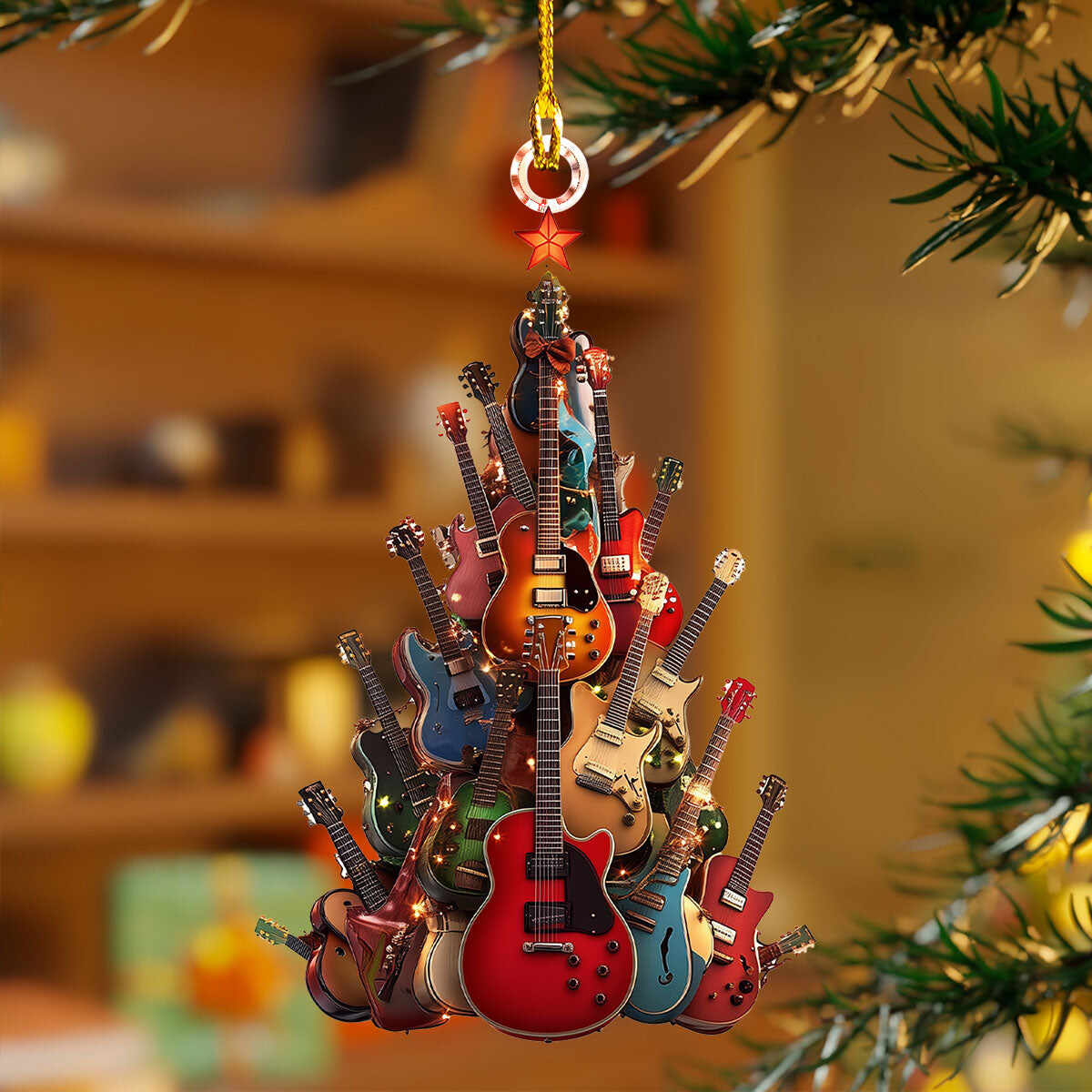 🎸🎄Guitar Tree Christmas Ornament