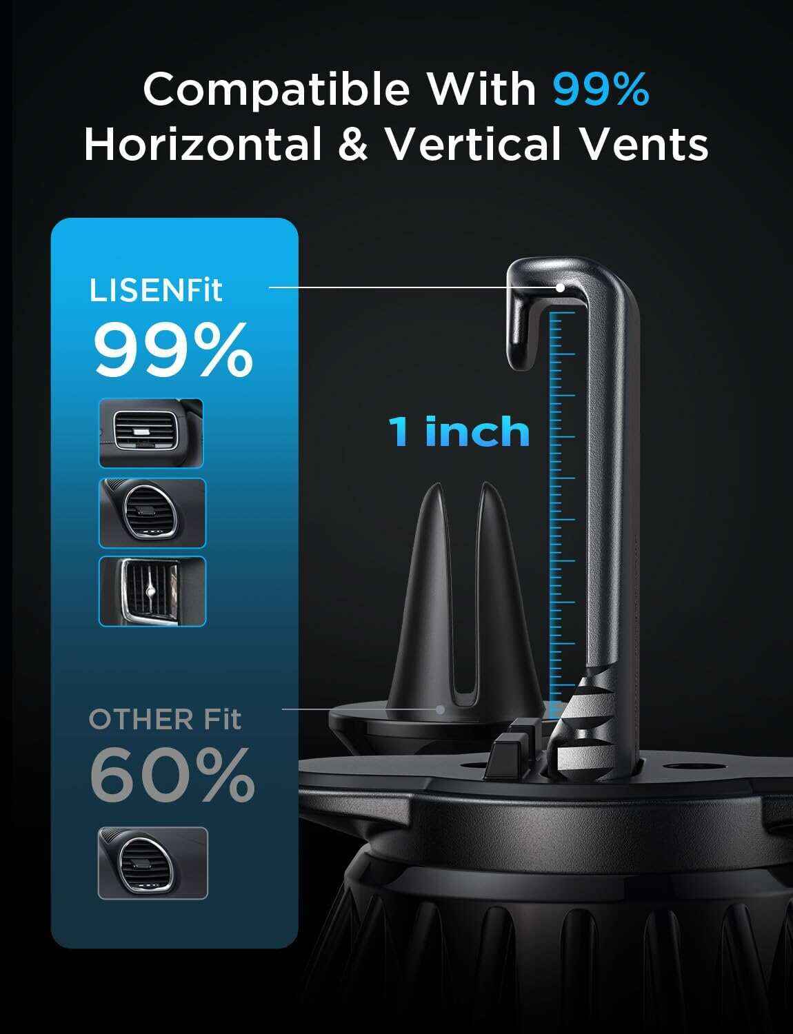 LISEN 2 Pack Magnetic Phone Holder for Your Car Mount 6 Military Magnets Car Phone Holder Mount Vent Cell Phone Holdeer Mount Vent Cell Phone Holder (20X Powerful: Gold)