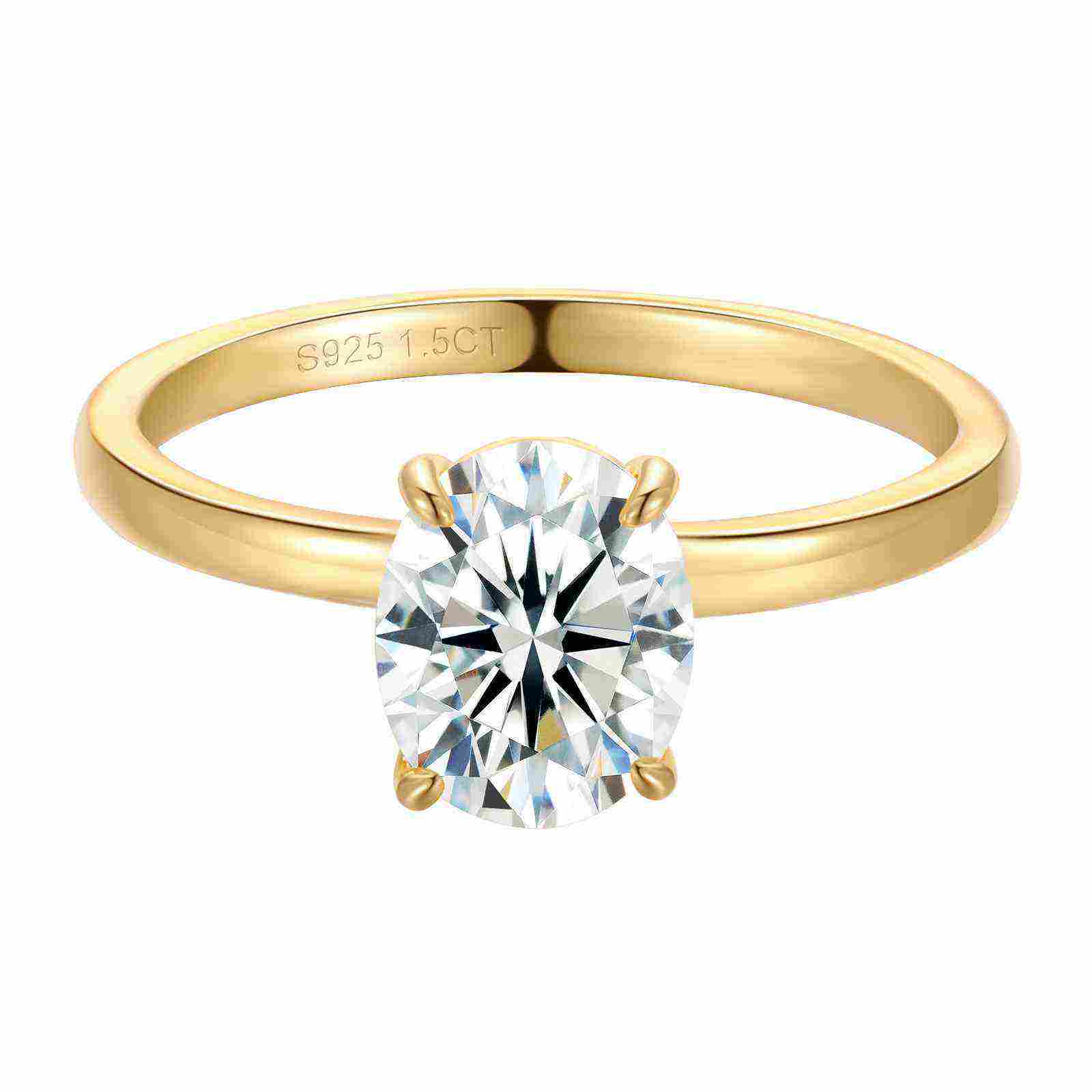 Test(Valentine's Gift) S925 Oval Cut Moissanite Engagement Ring For Her