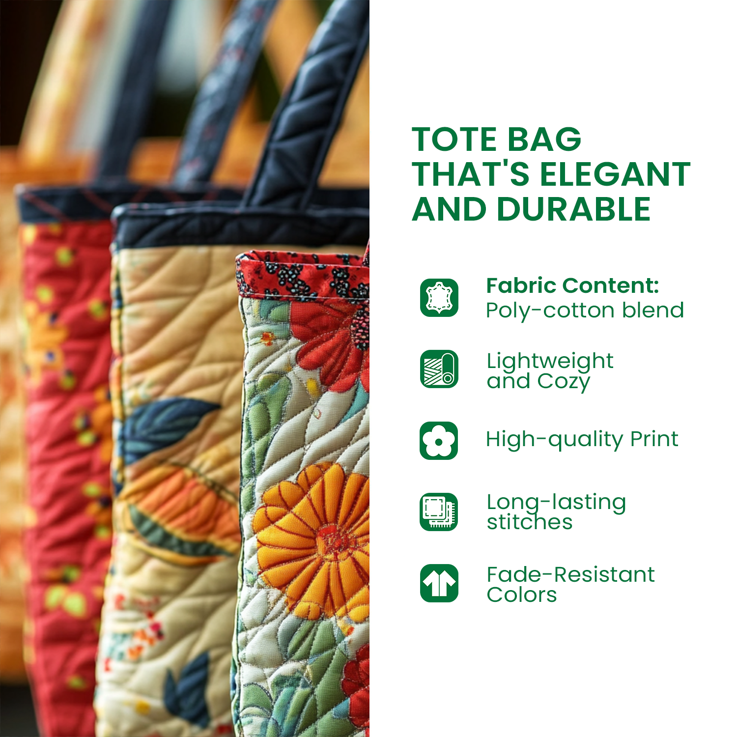 Merry Christmas Snowmen Quilted Tote Bag