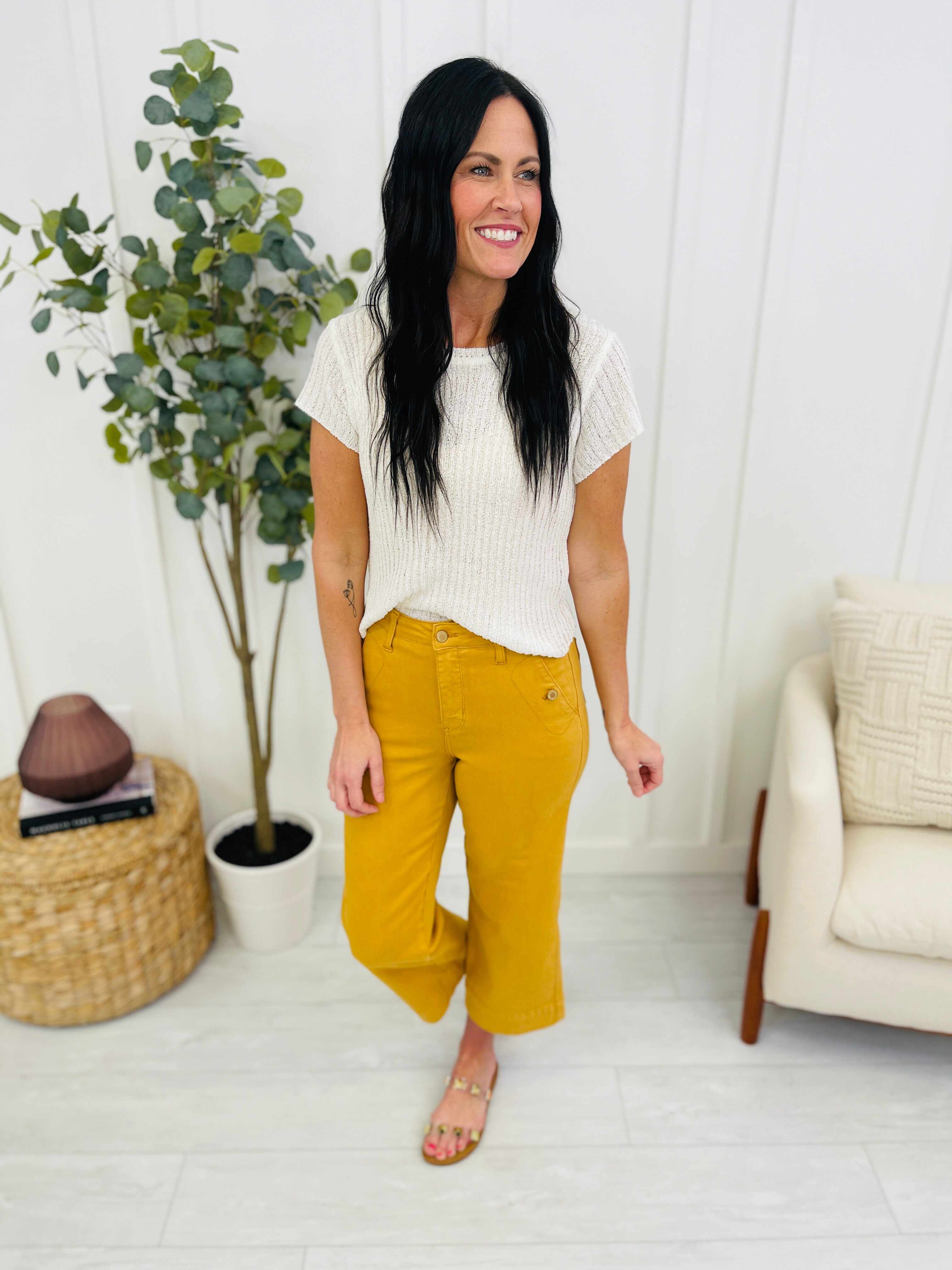 REG/CURVY You Are My Sunshine Cropped Wide Leg Jeans
