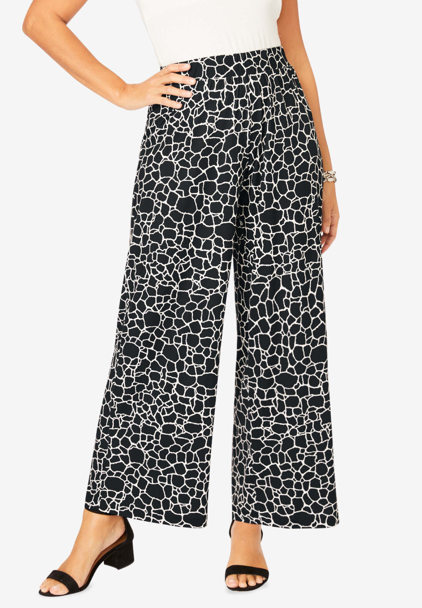 Stretch Knit Wide Leg Pant