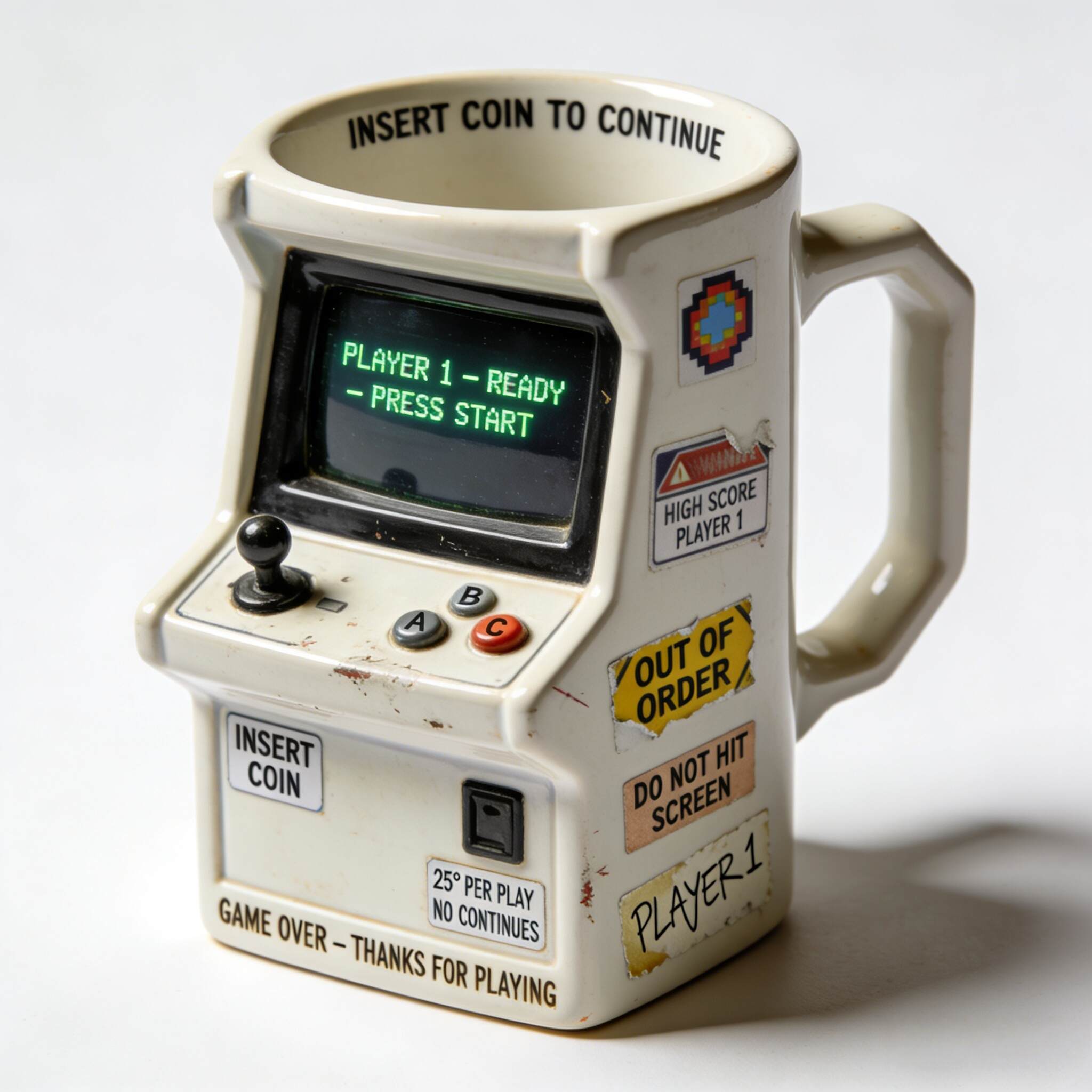 Arcade Cabinet Mug – Insert Coin to Continue🤣