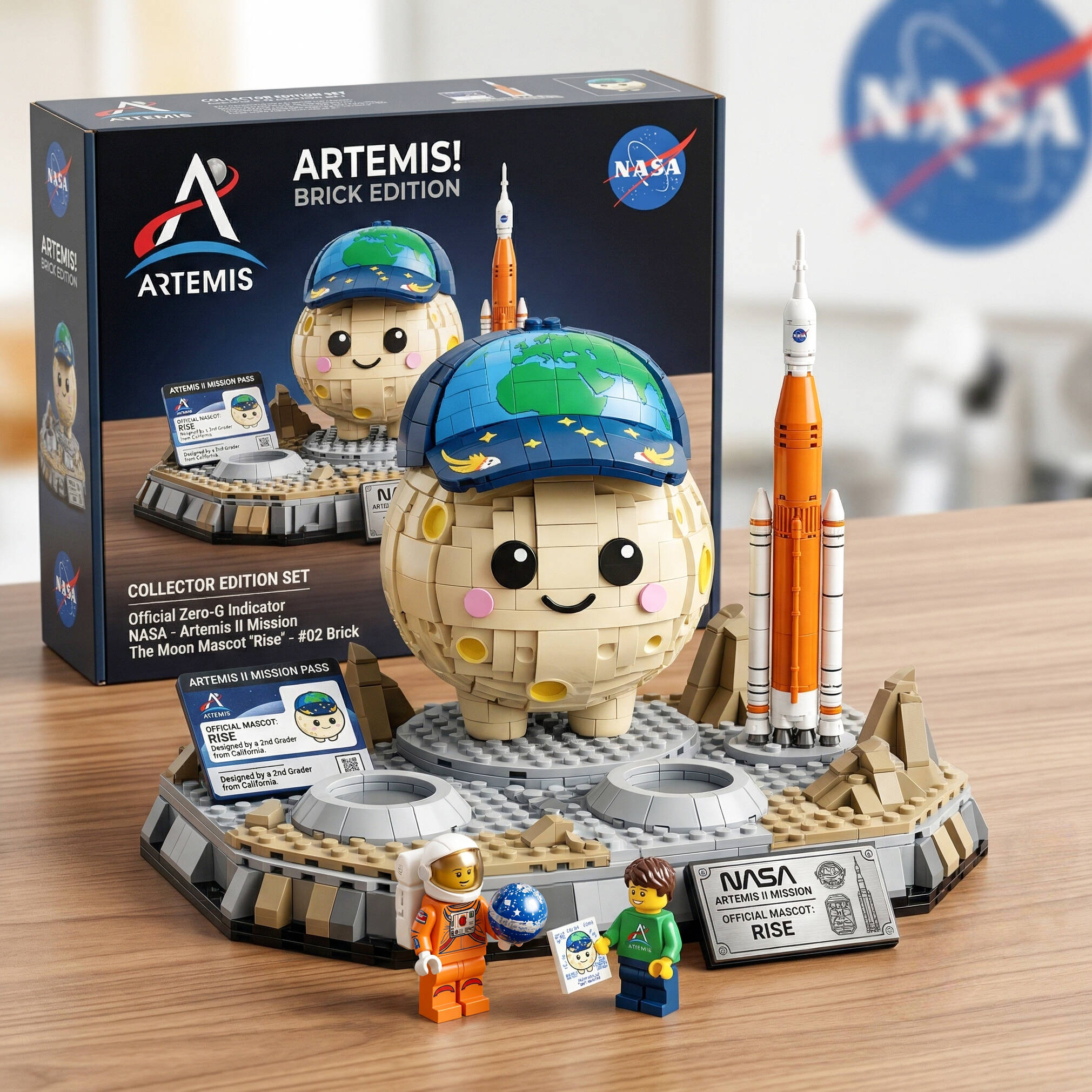 NASA Artemis II “Rise” Mascot Official Commemorative Building Blocks