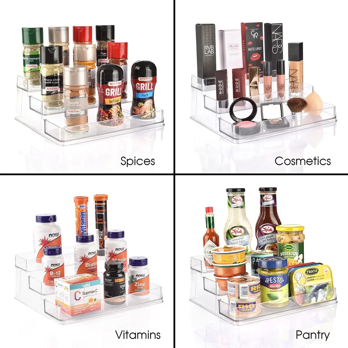 Sorbus Spices Organizer Set with Lazy Susan and 3-Tier Spice Shelf - 10