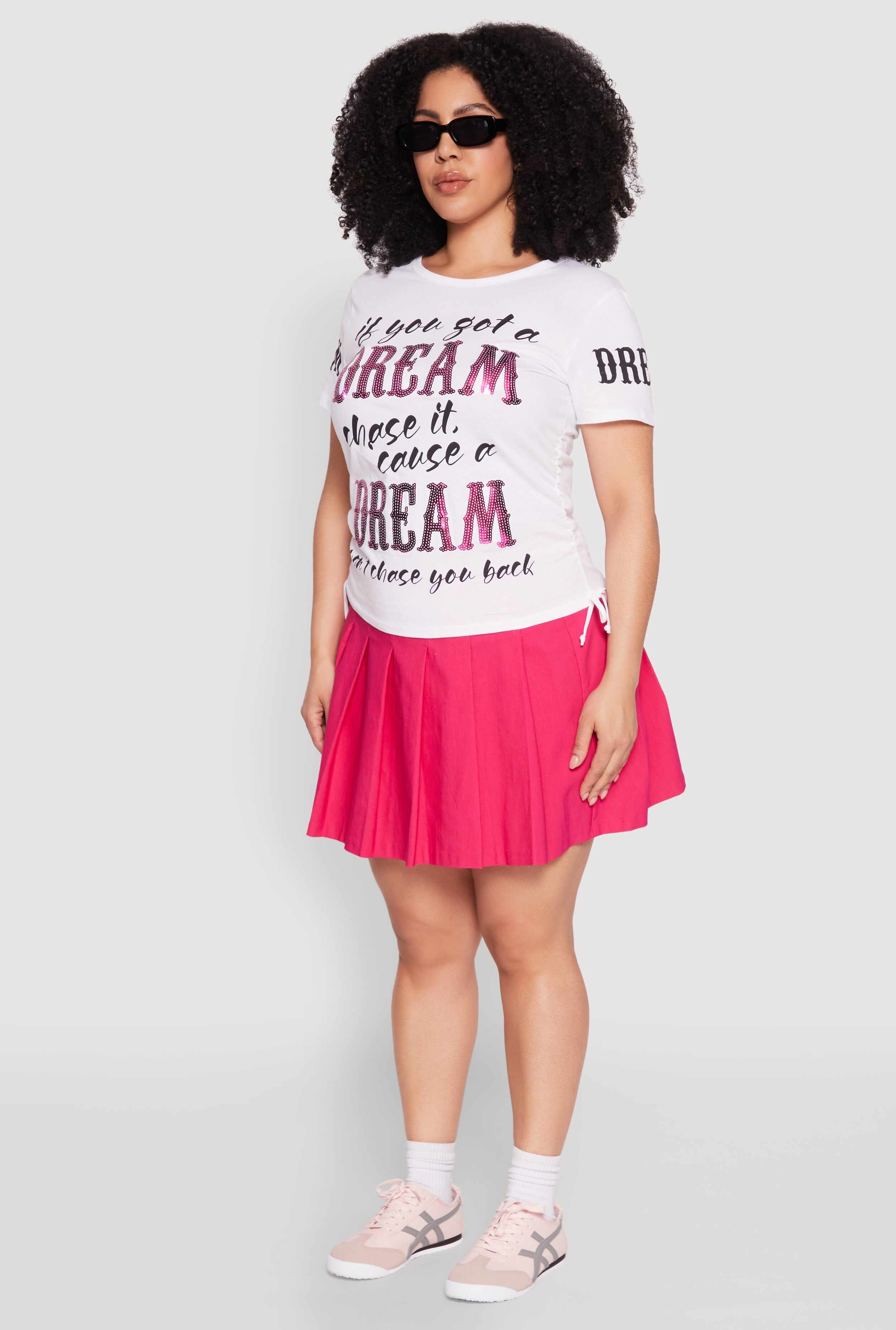 Plus Size Dream Sequin Graphic Top