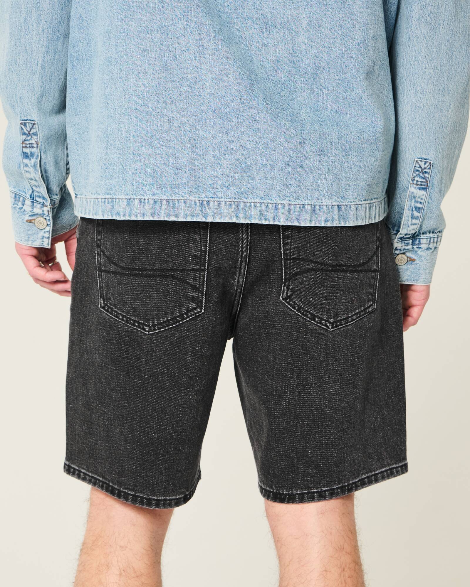 Above-the-Knee Loose Denim Shorts
