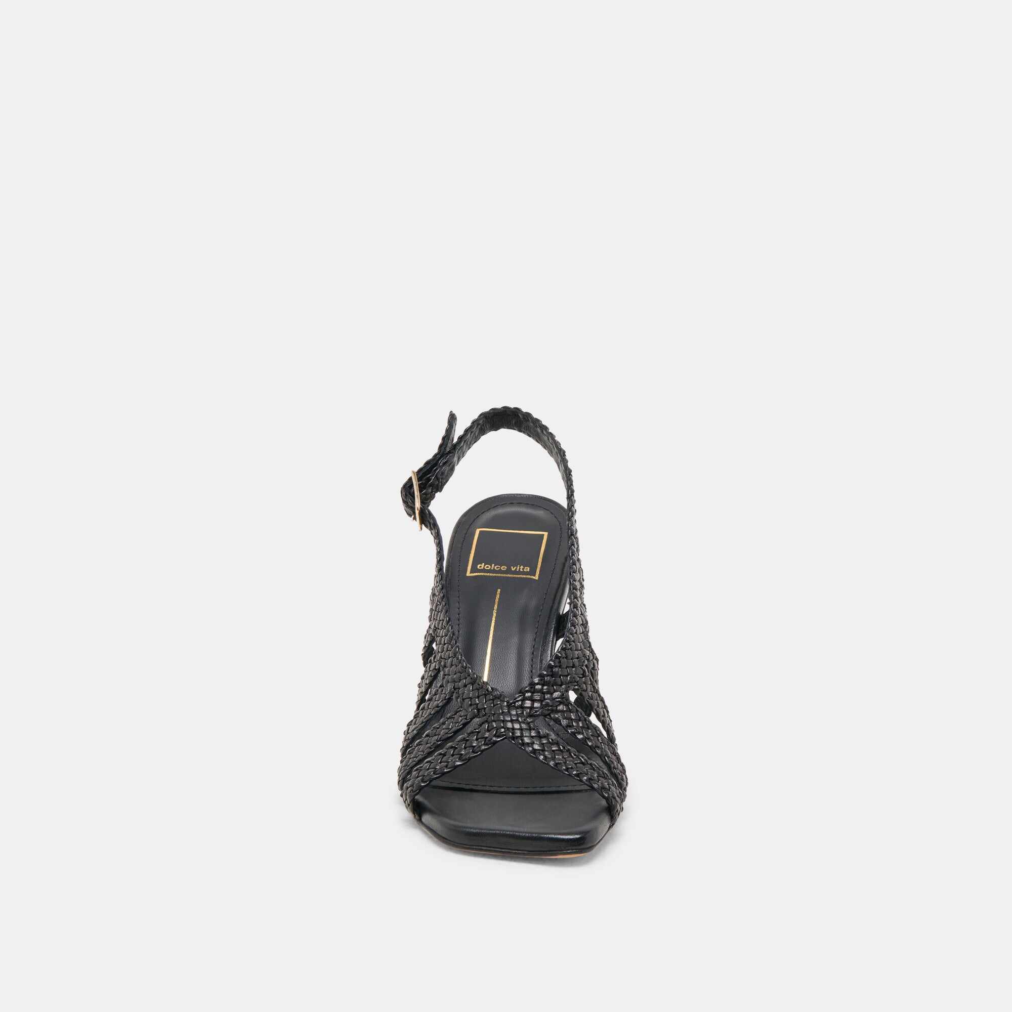 SICILY HEELS BLACK WOVEN LEATHER