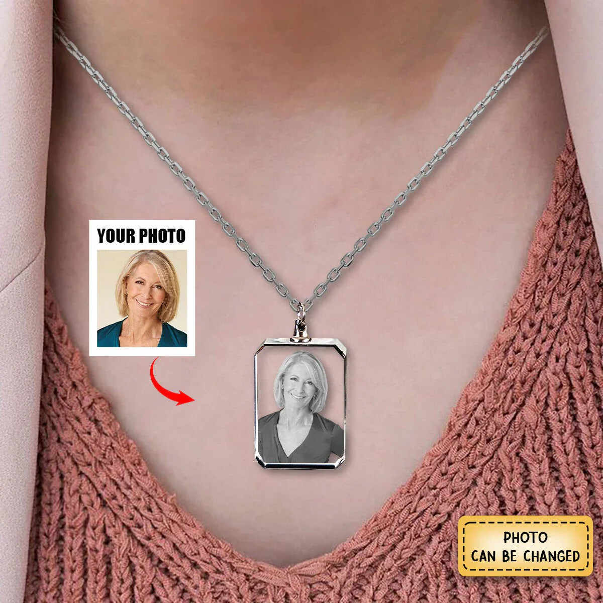 National Parents' Day♥ For Memorial - I Will Carry You With Me Until I See You Again Transparent Photo Custom Necklace