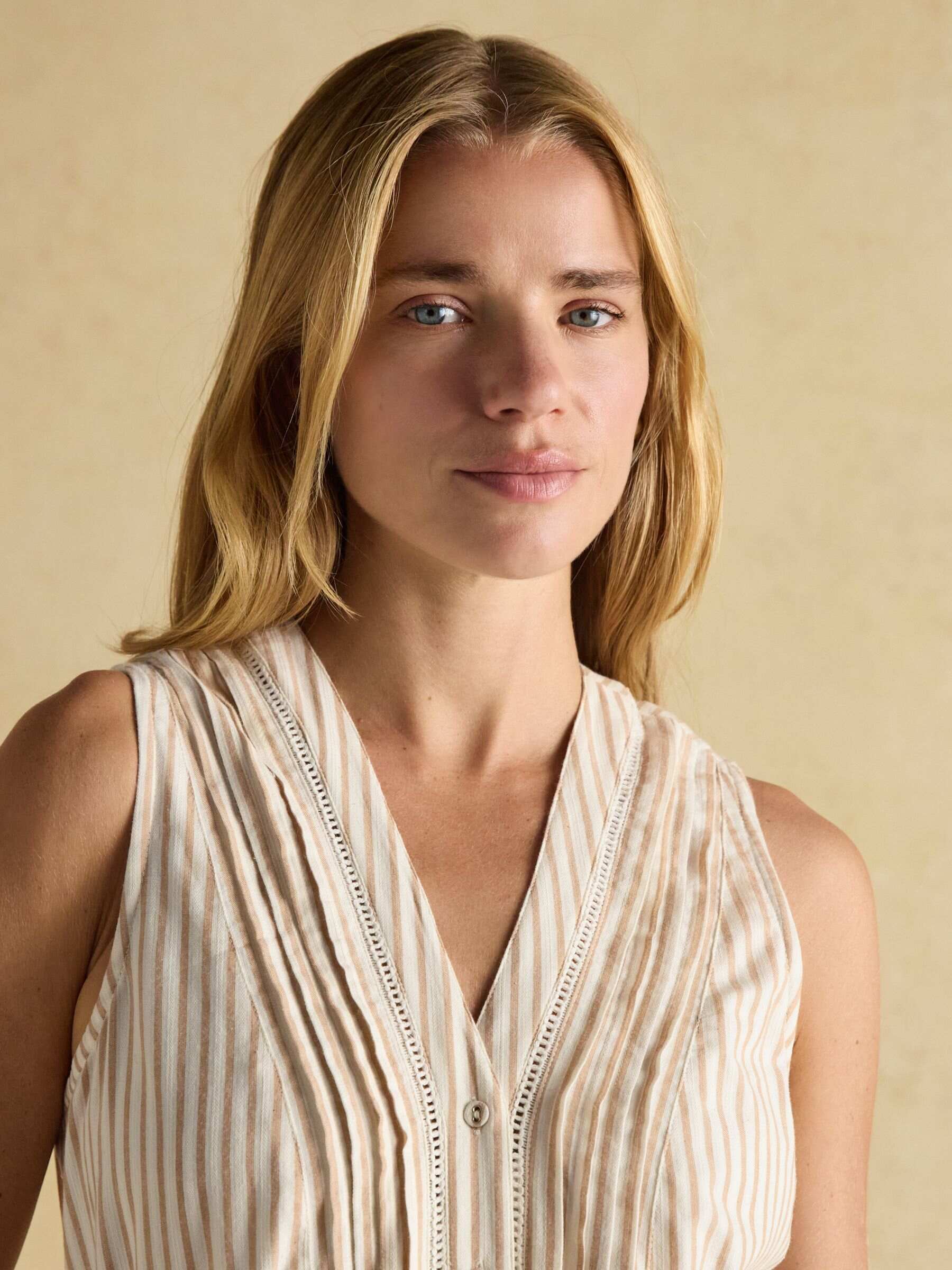 Gracie Tan Brown Button Down Midi Dress