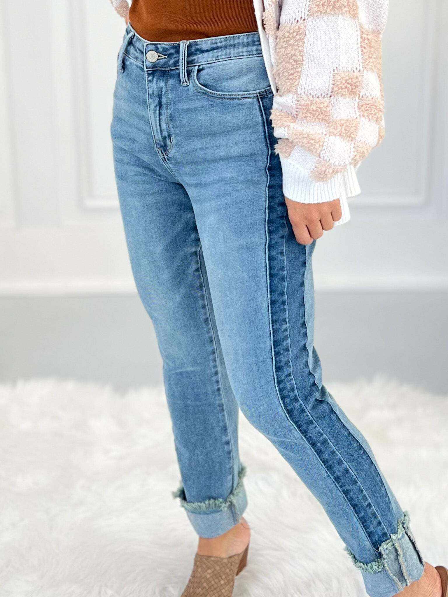 My Good Side - Christmas Vintage Wash Slim Fit Jeans- Final Sale