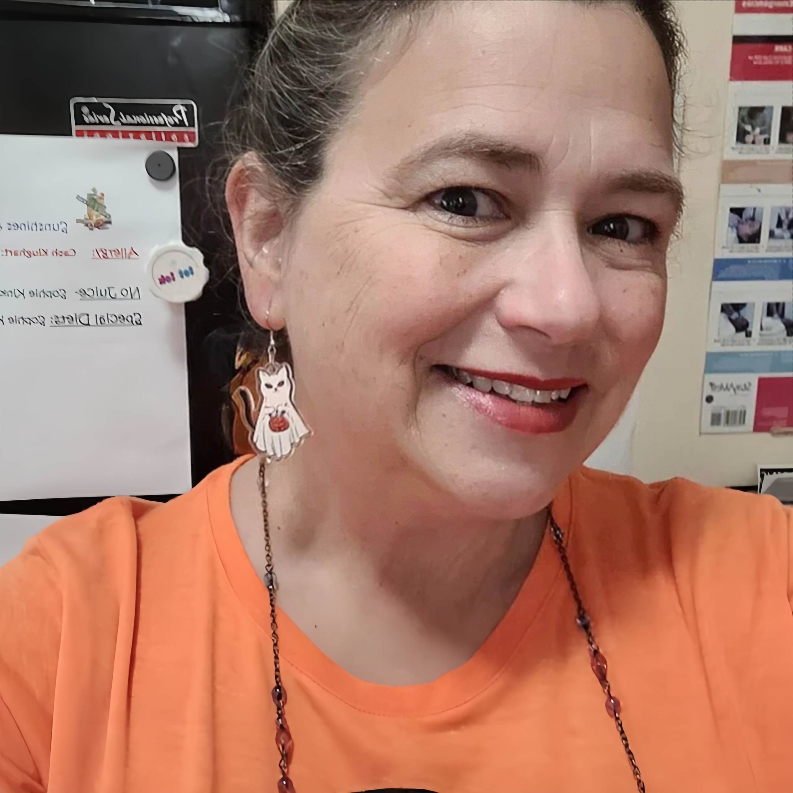 Spooky Novelty Ghost Cat Earrings
