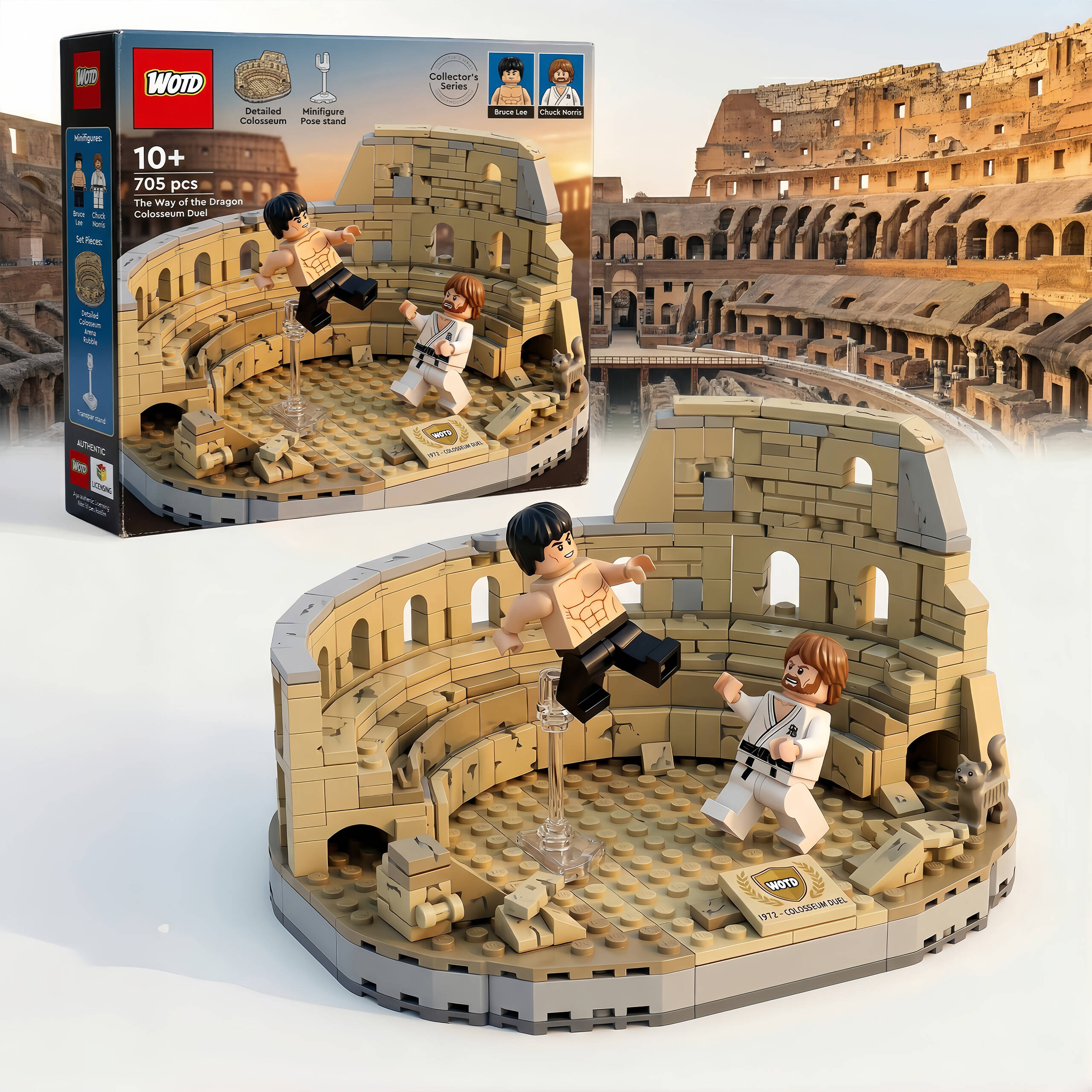 Bruce Lee vs Chuck Norris Colosseum Duel Lego Set 🥋🔥