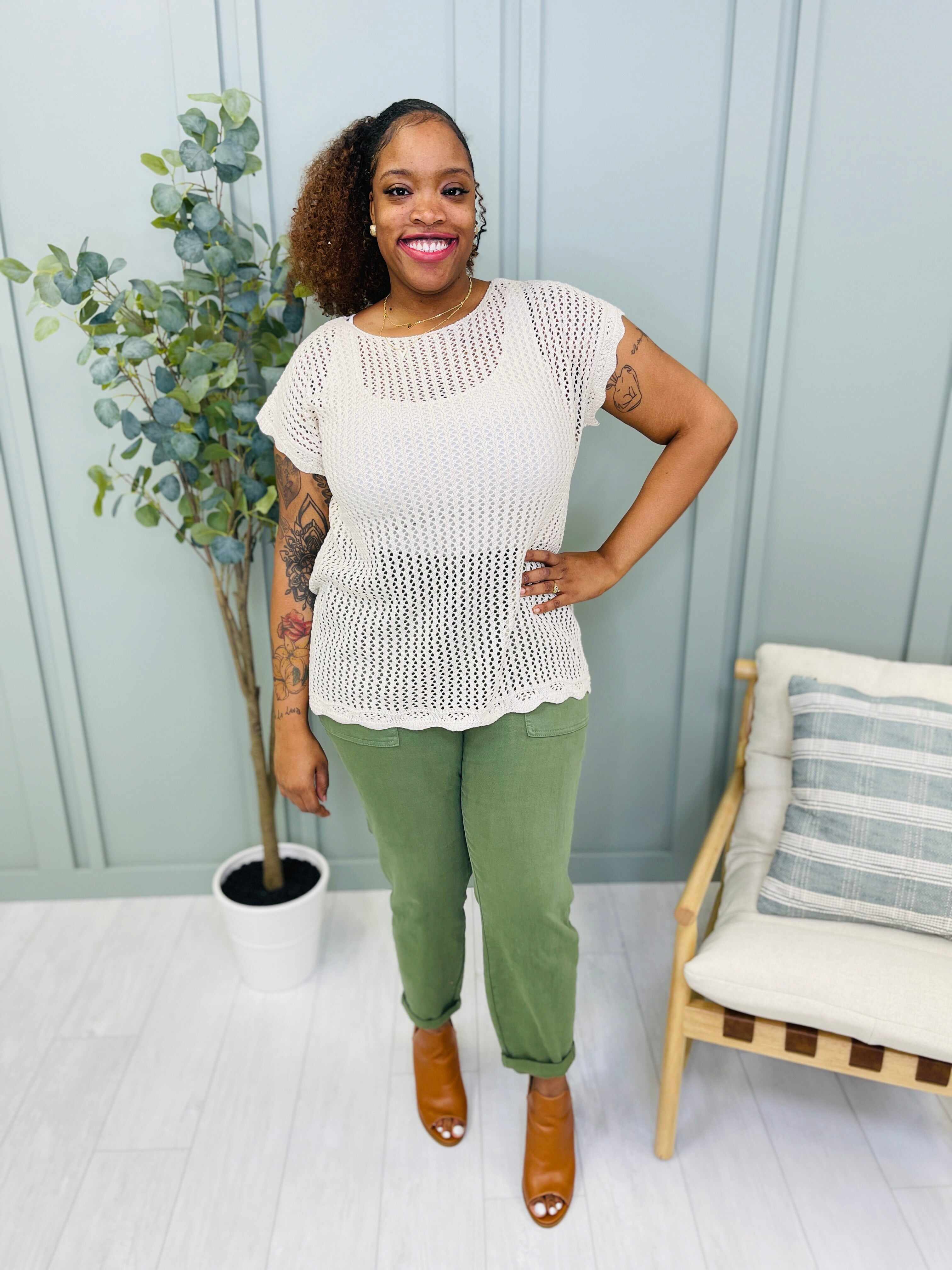 REG/CURVY Olive You Denim Jogger