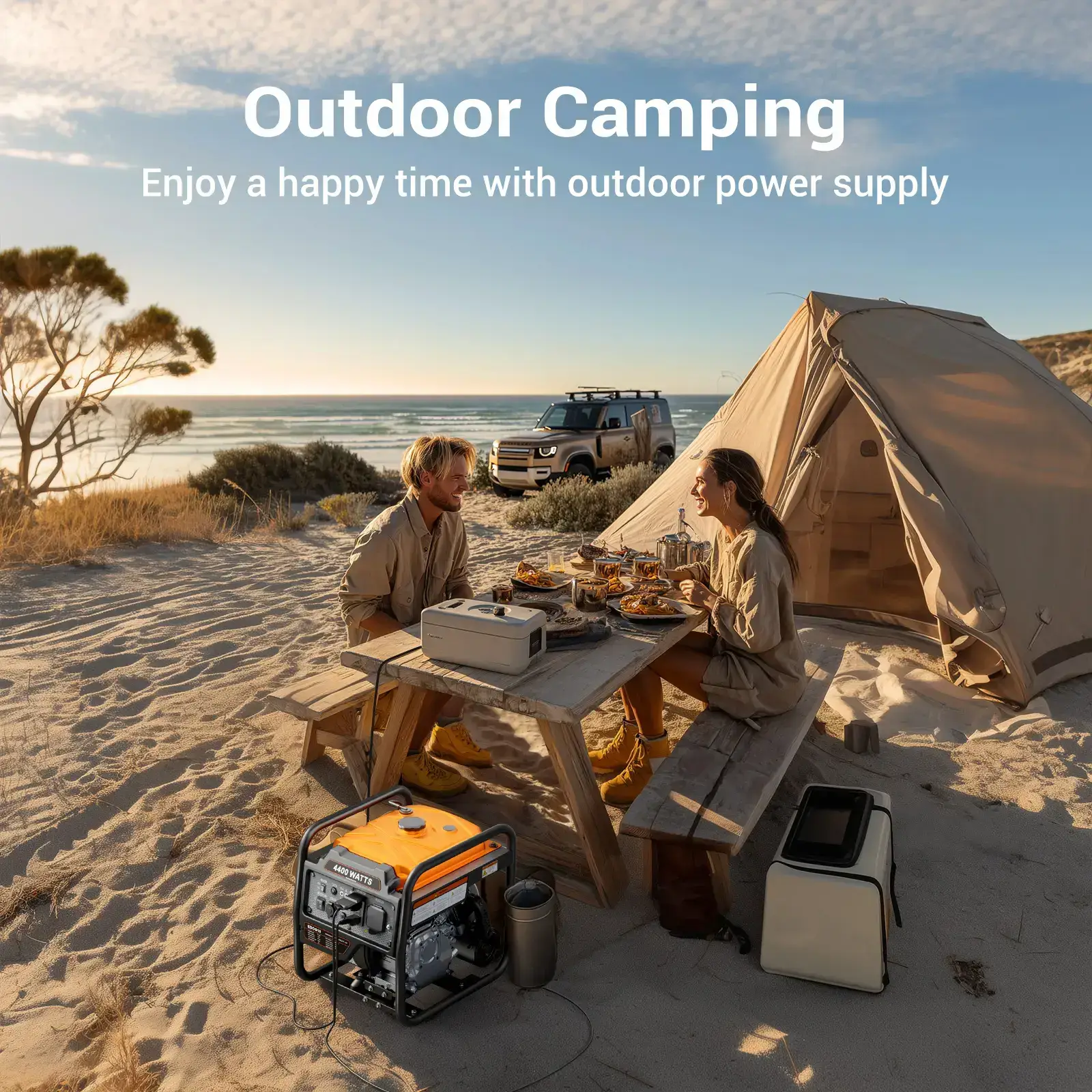 Power Equipment generadores de gasolina 4400 Watts Inverter Generator Gas Powered, Portable Open Frame Generator, Low Noise with ECO Mode and Inverter Technology, RV Ready, Emergency Home Backup