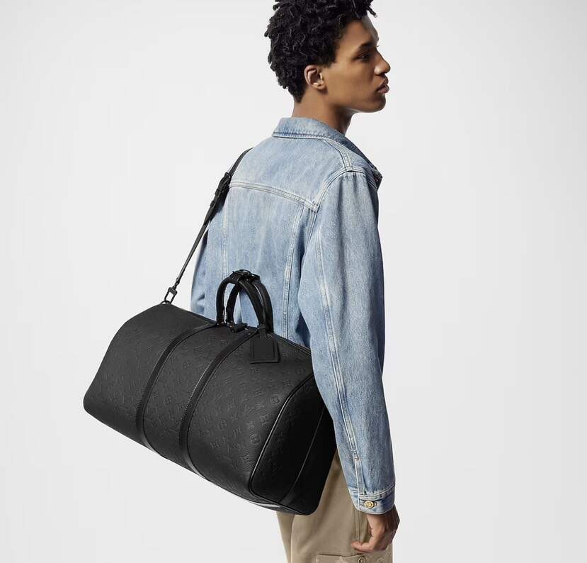 Keell Carry-On Travel Bag – Signature Emblem-Print Leather Duffel with Carry-On Size & Premium Craftsmanship