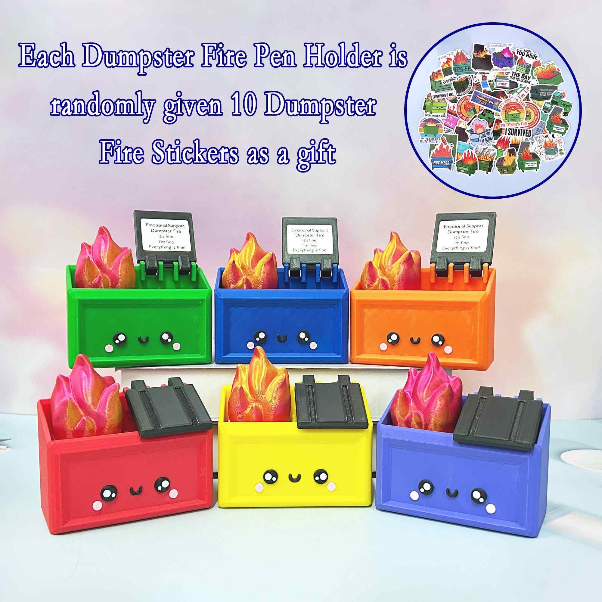 Dumpster Fire Desk Accessories Pen Holder