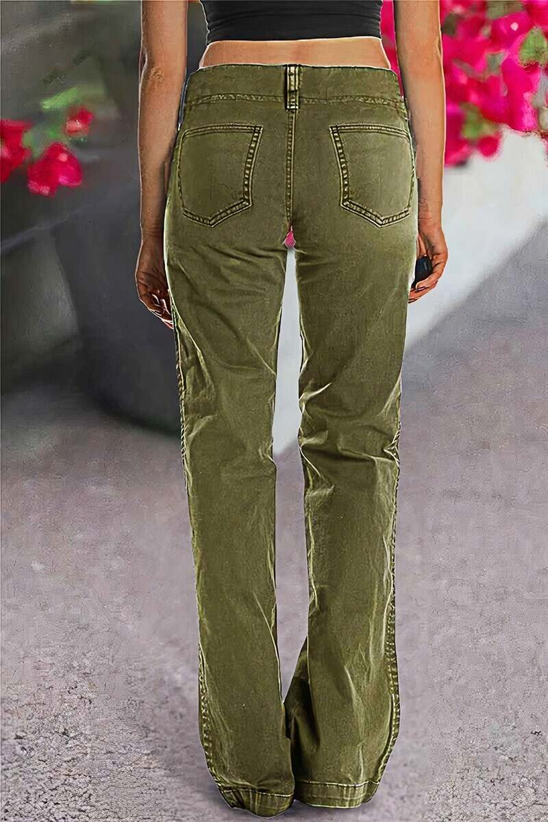 🔥Double Button Mid Waist Straight Leg Pants