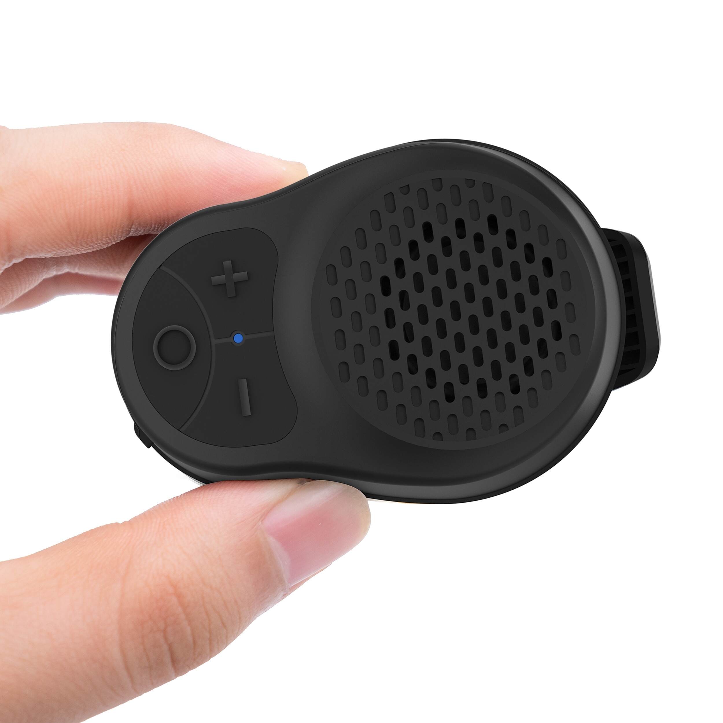 Wireless Portable Clip-On Speaker with Built-in Mic, 15 Hours Battery, IPX-5 Water-Resistant, USB Type-C Charging, 1-3W Output, Button Control, for Music & Calls, Ideal for Jobsite, Running, Biking, Hiking - No Charger Included