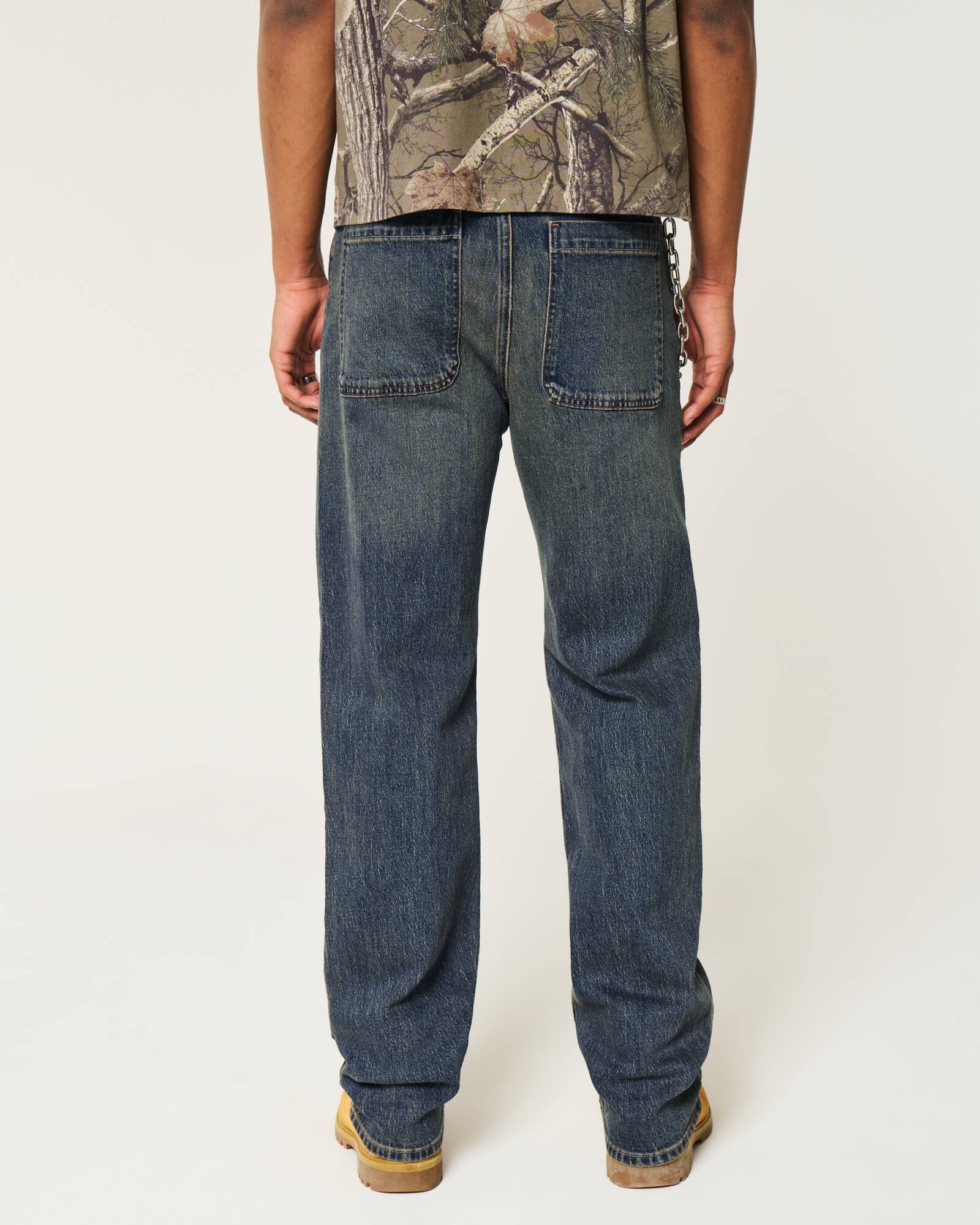 Railroad Stripe Baggy Painter Jeans