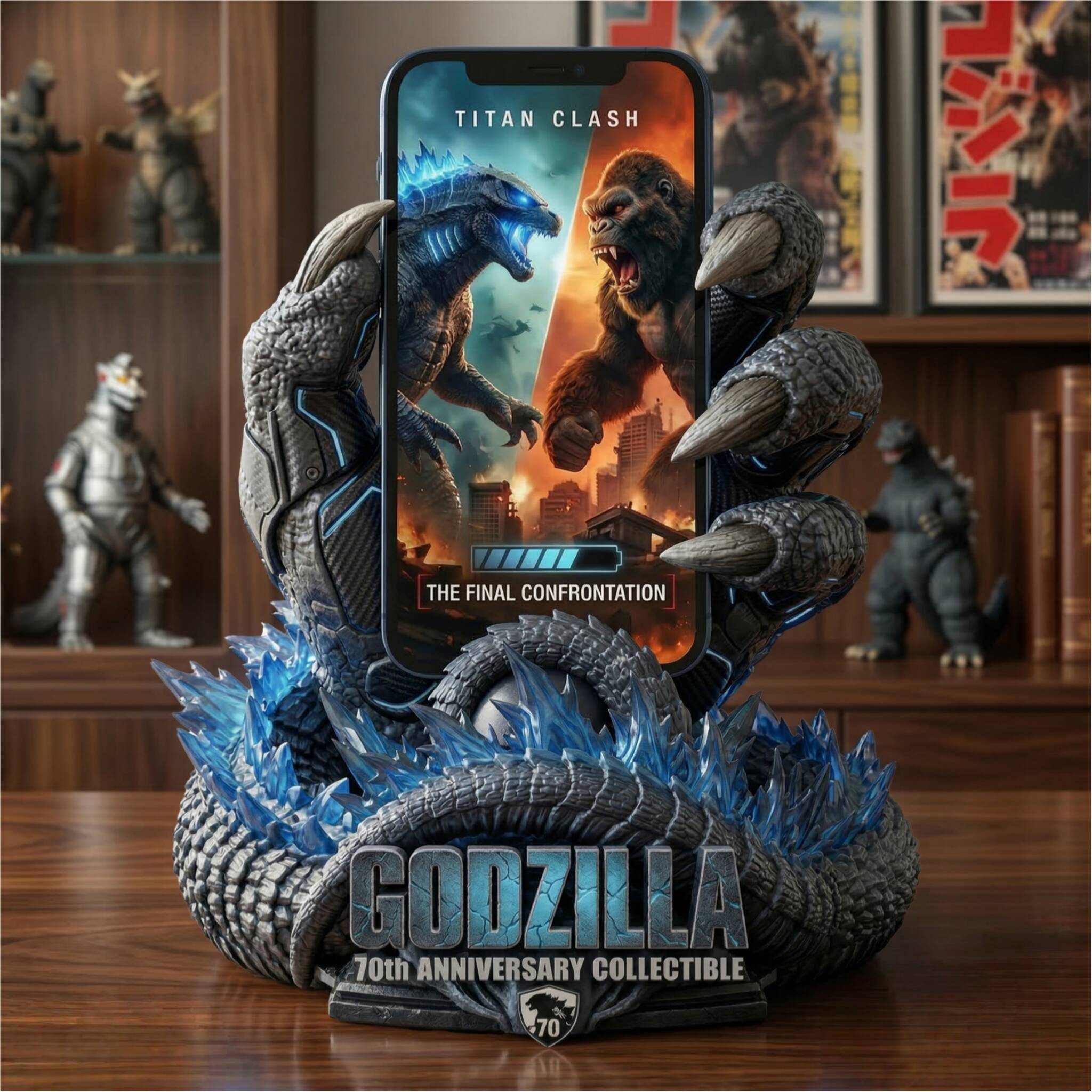 Godzilla 70th Anniversary Collectible Mobile Phone Support(1954-2024)