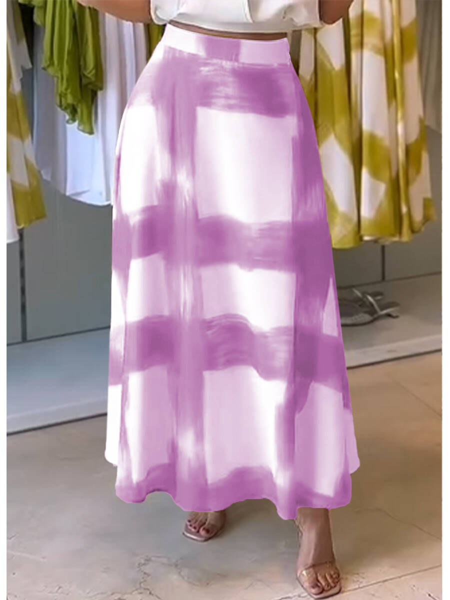 🔥Summer Arrivals🌟Women's Brushstroke Print Cotton and Linen Skirt