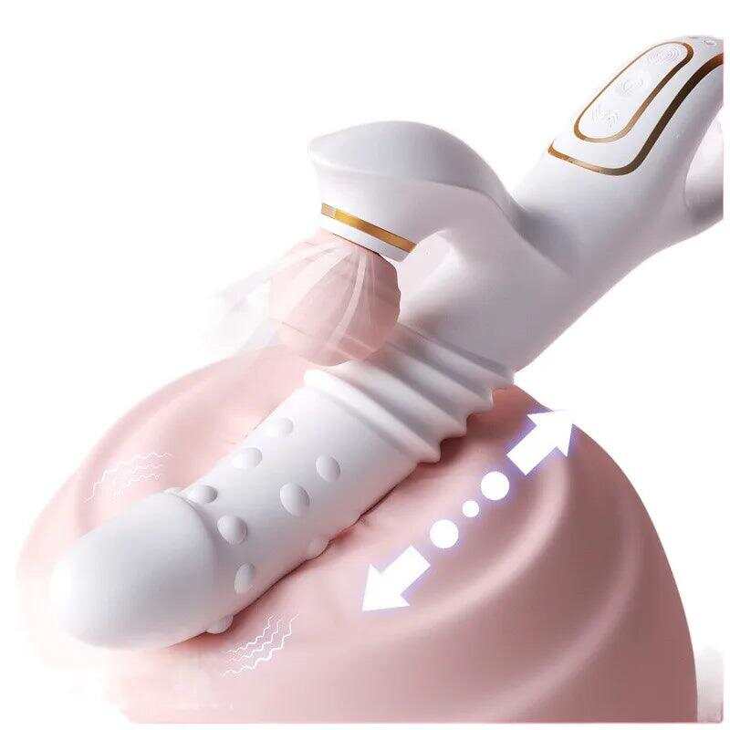 Fully Automatic Sucking & Telescopic Vibrator – Remote-Controlled, Heated Bead Swing Massager for Women