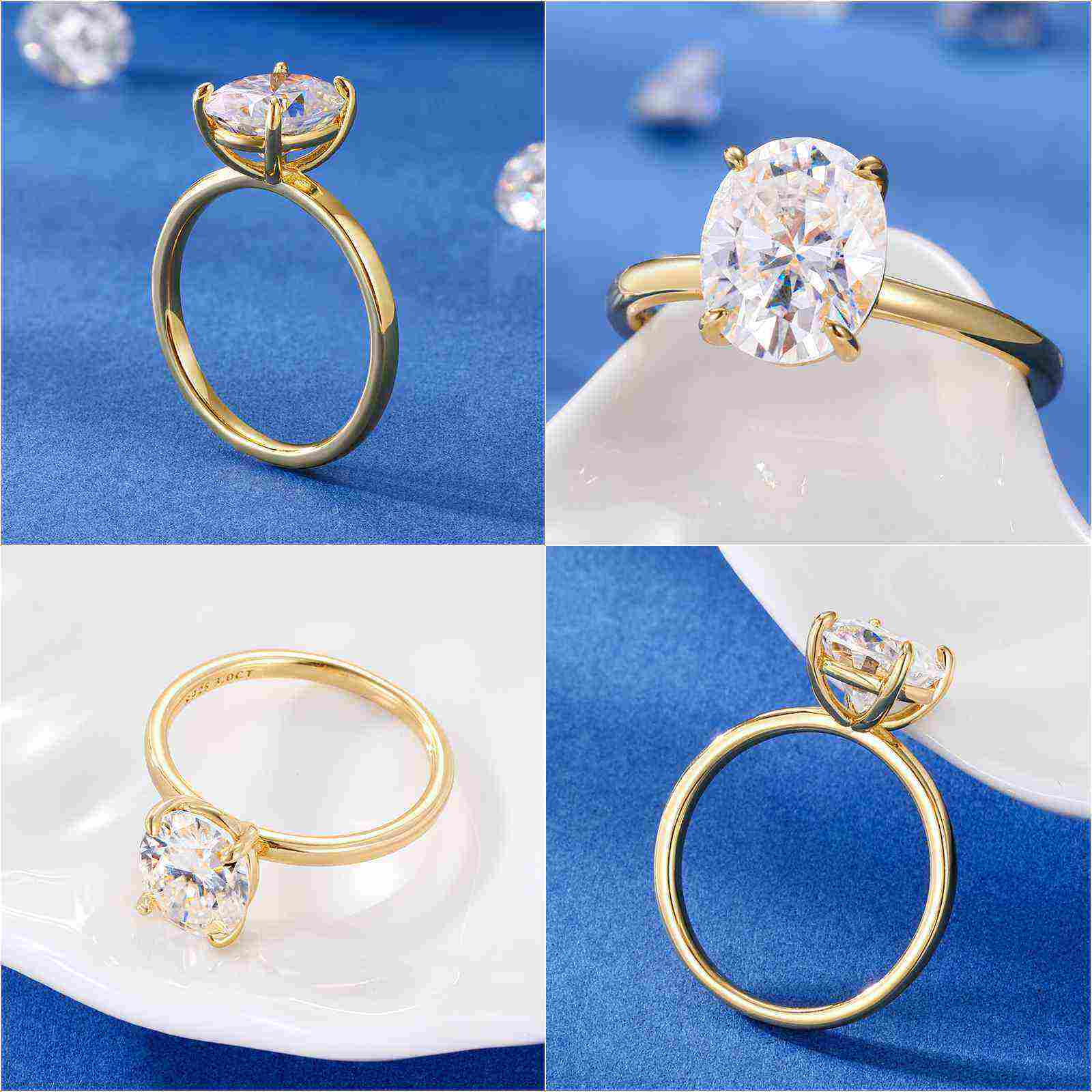 Test(Valentine's Gift) S925 Oval Cut Moissanite Engagement Ring For Her