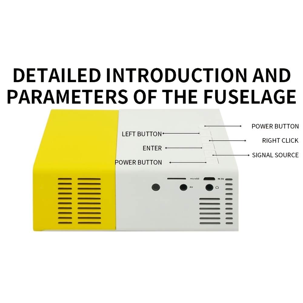 HD Mini Projector , Support For HDMI, USB, And Memory SD Card - Enhance Your Movie, TV, And Gaming Experience,For Office/School/Meeting/Team Building/Presentation.Compatible With Android/IOS/Windows