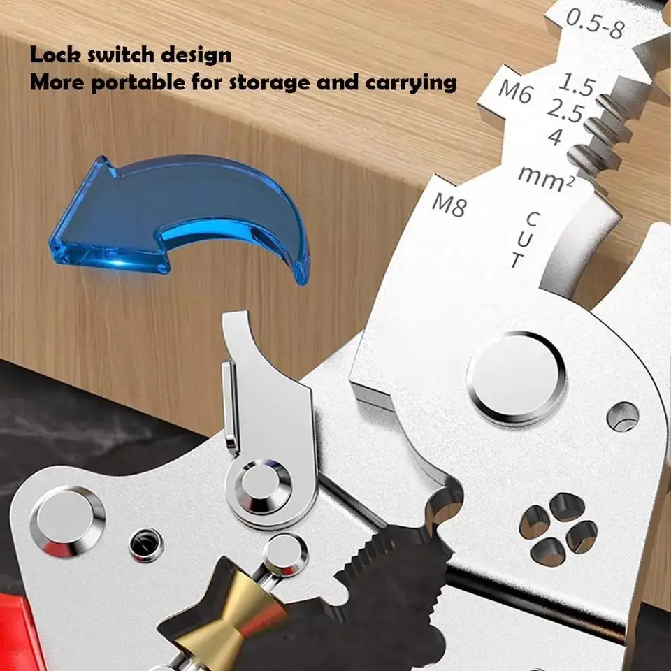 Foldable Wire Stripper Multi-function Electrician Wire Splitter Wire Winding Pliers Crimping Pliers Hand Tool