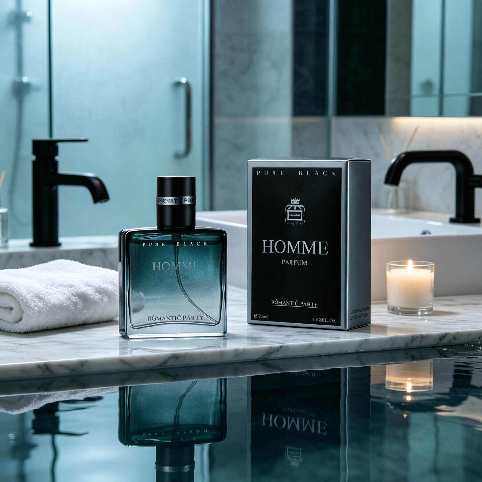 Pure Homme Men Cologne 30ml, Pure Black & Pure Blue Masculine Eau de Parfum