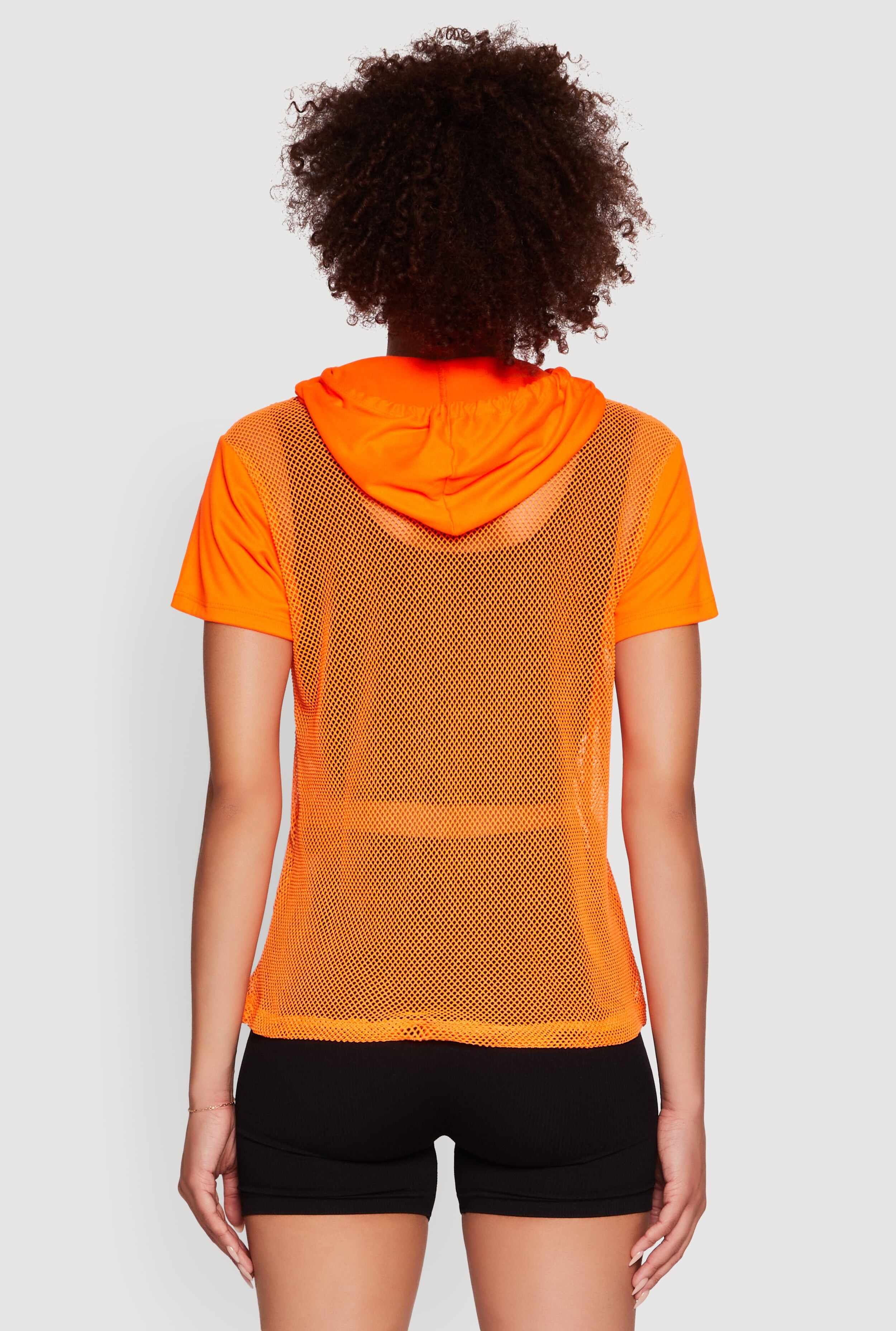 Fishnet 1990 Graphic Hooded Short Sleeve Top