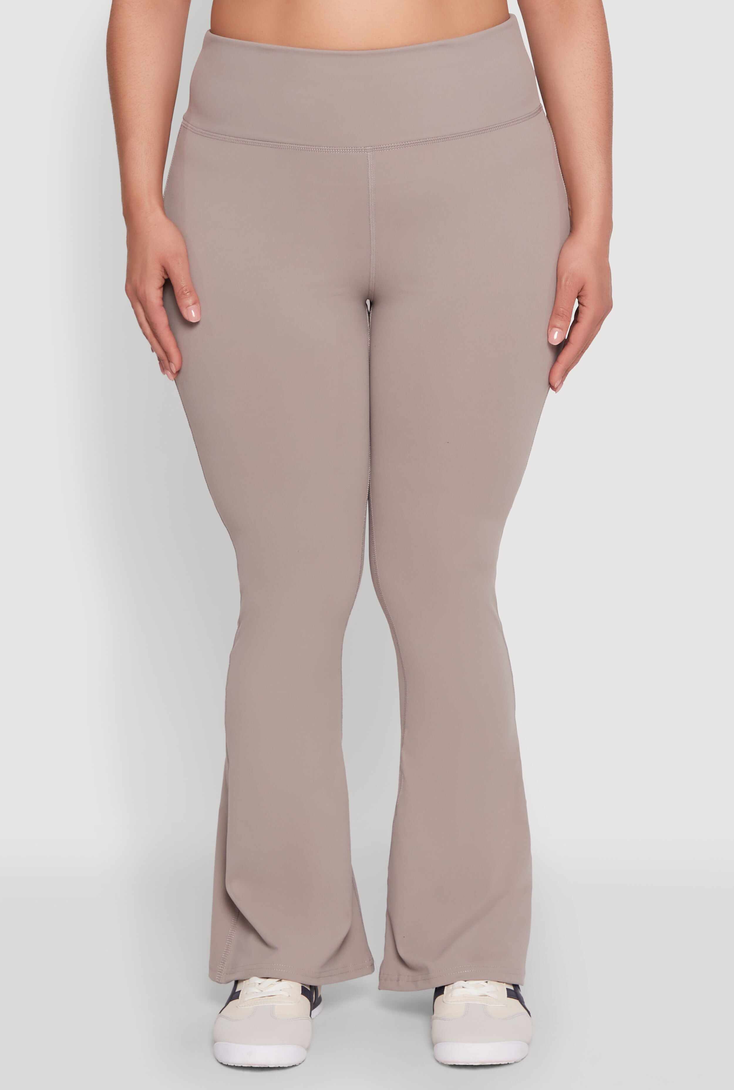 Plus Size Snatched High Waisted Flared Active Pants