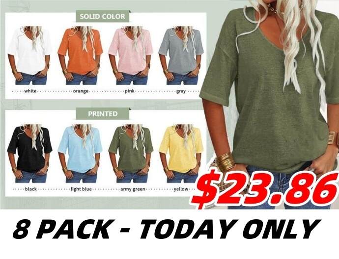 FINAL SALE⚡Summer Casual Half Sleeve T-shirt Basic Tops (Multiple Colors)