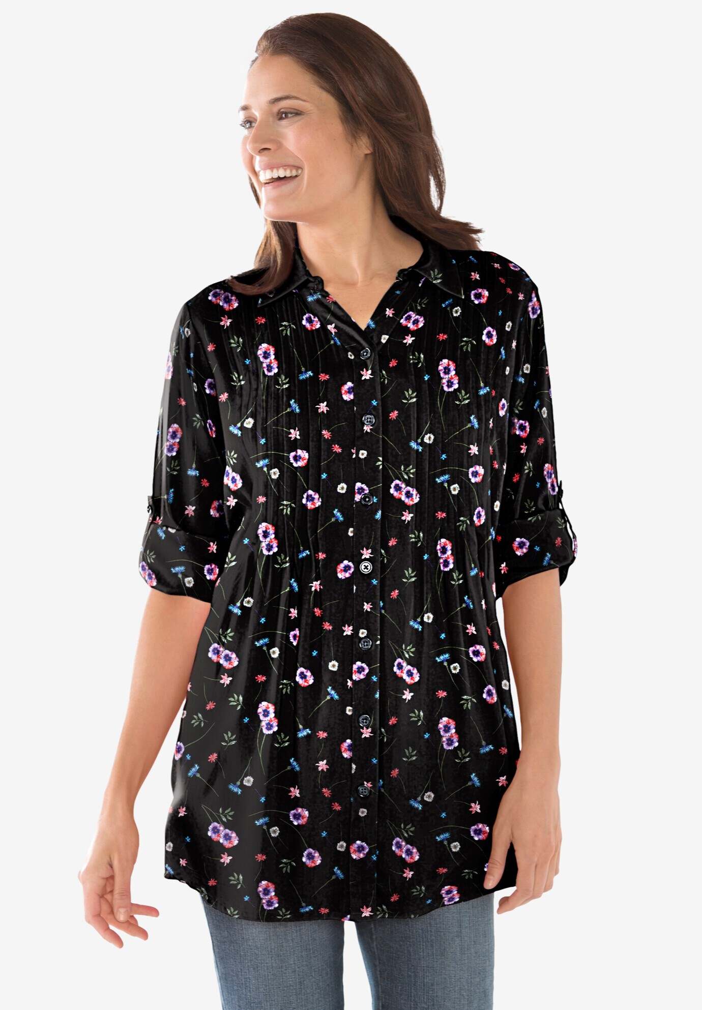 Pintucked Tunic Blouse