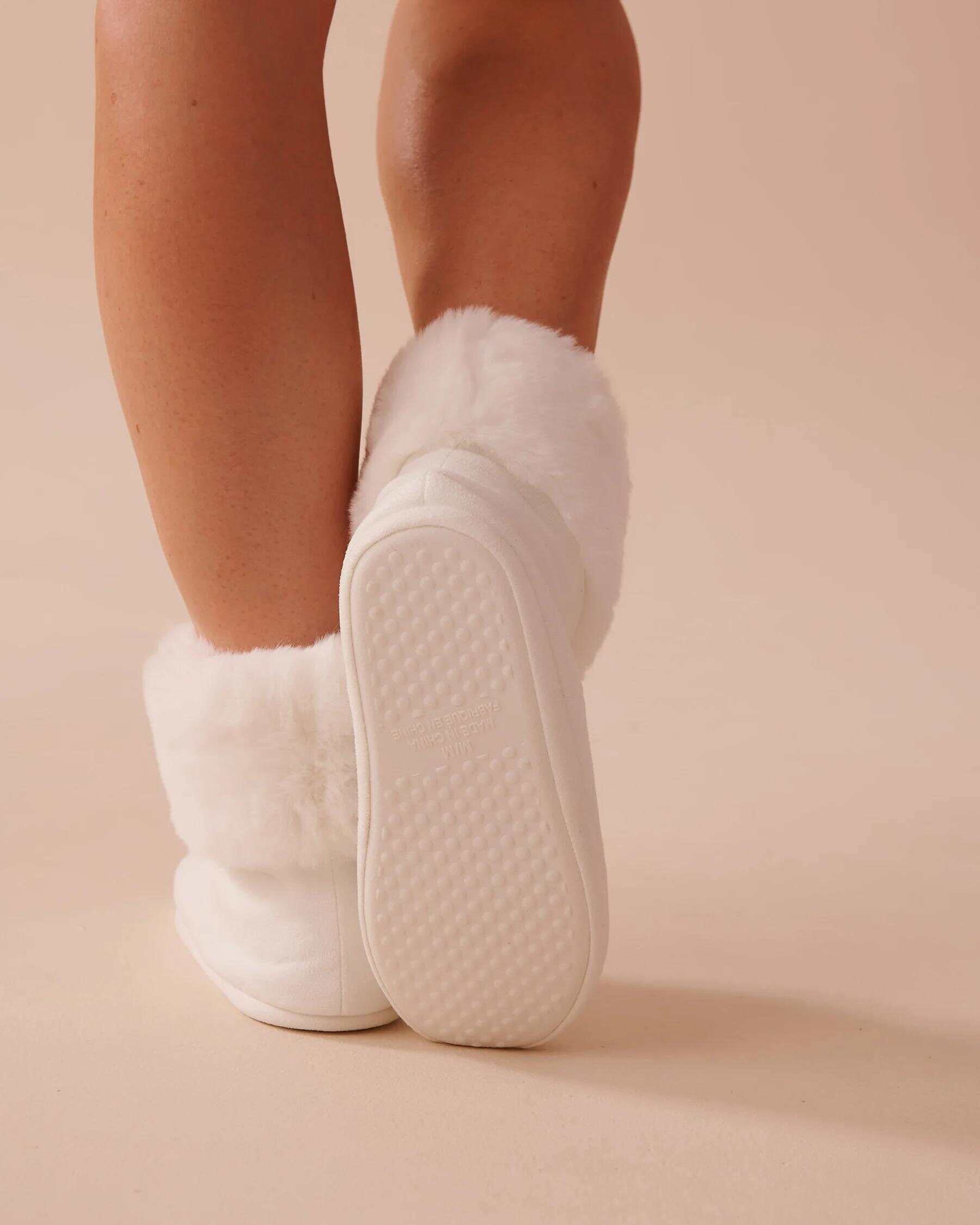 Faux Suede and Faux Fur Bootie Slippers