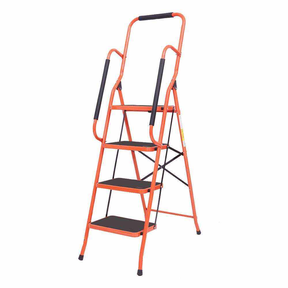 Safety Step Ladder Folding Padded Side Handrails Portable Heavy Duty Ladders 2/3/4 Step