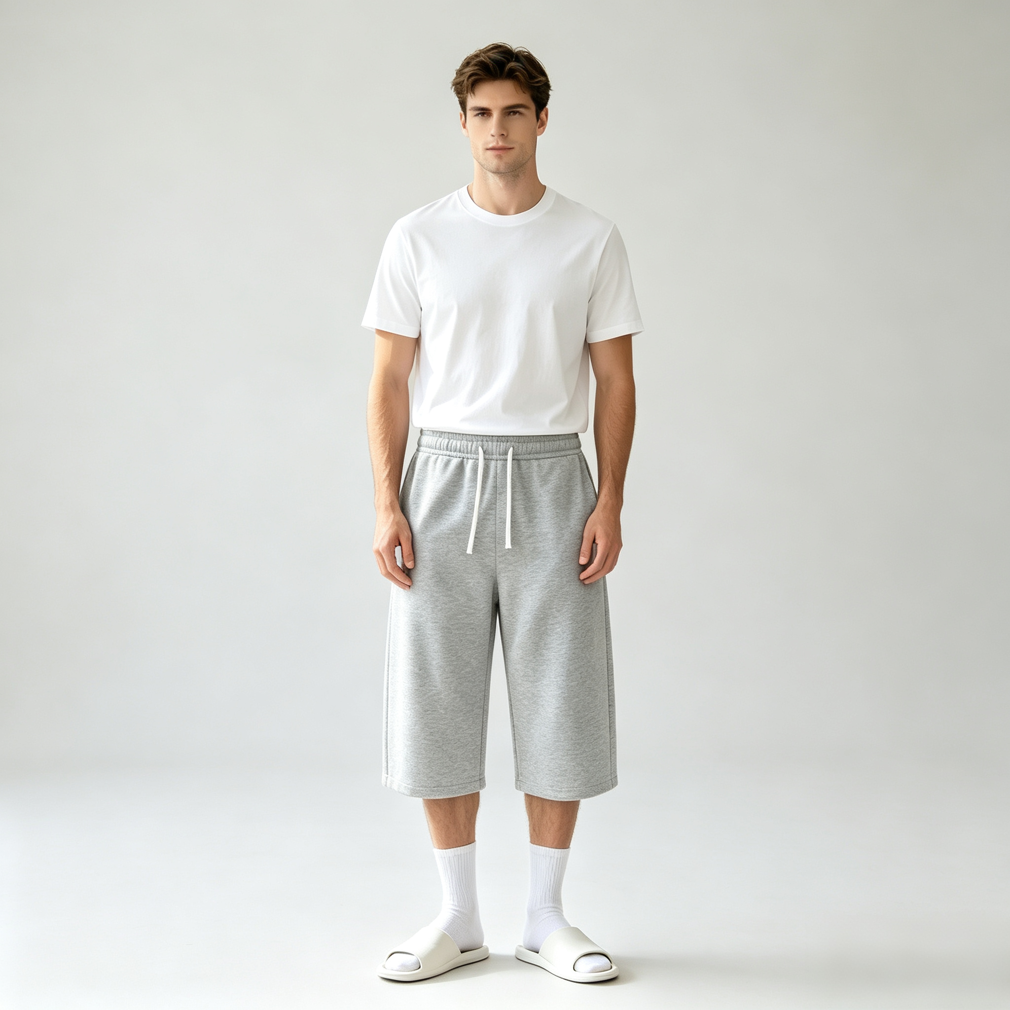 🔥Last Day 69% OFF ✨3-Pack Soft Stretch Wide Leg Capri Sweatpants