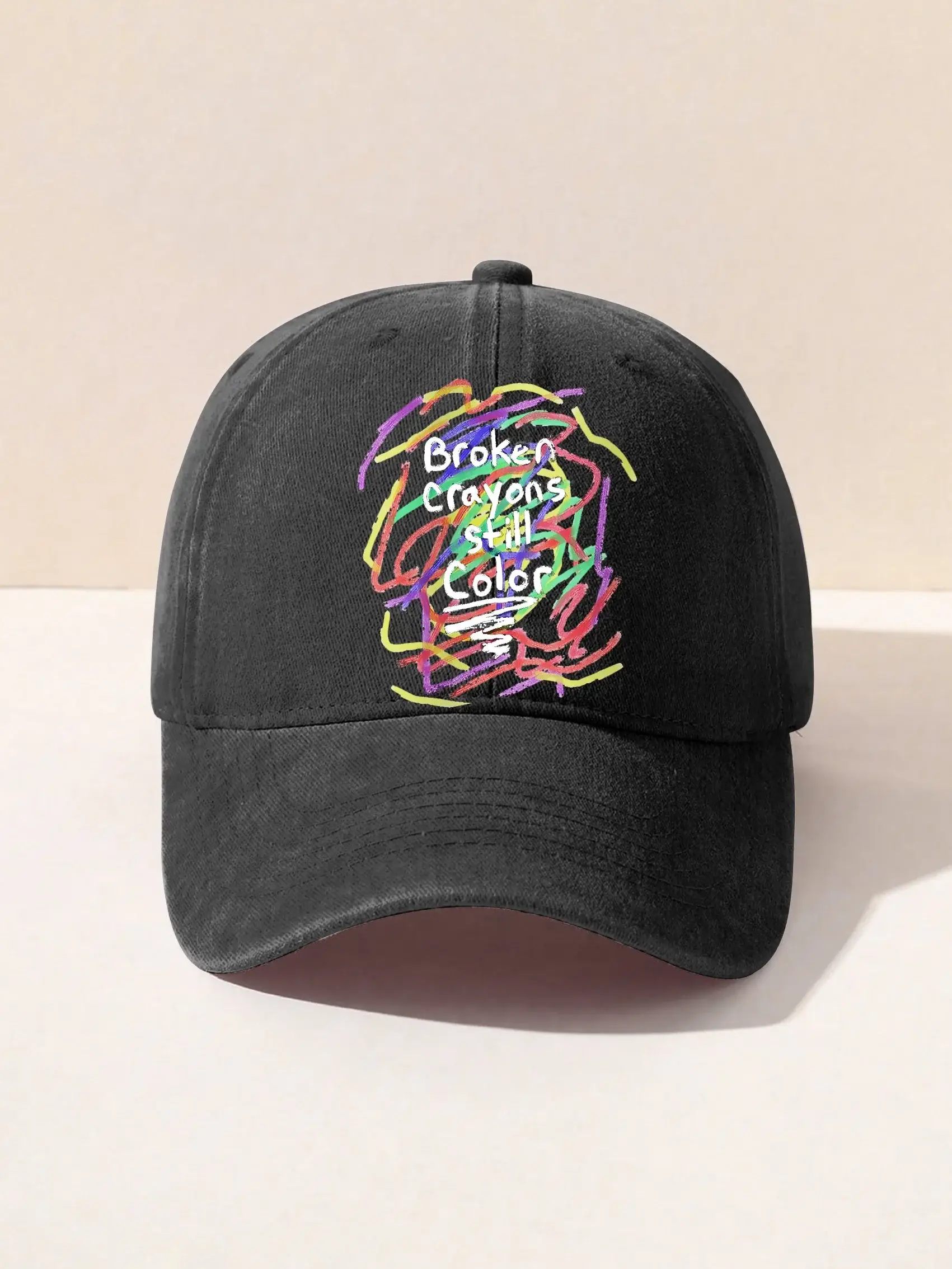 Mental Health Awareness Broken Crayons Still Color Encourage Print Casual Hats