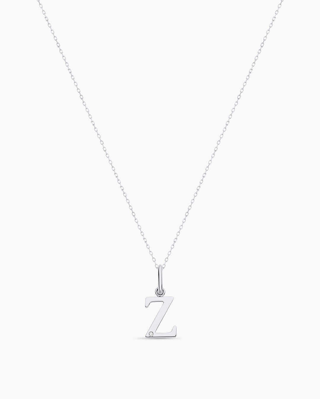 Diamond Vintage Alphabet Charm Necklace