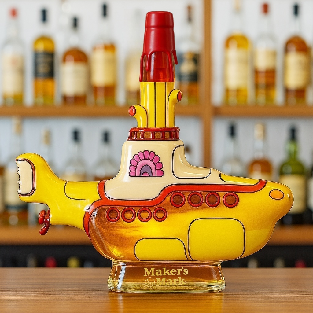 Yellow Submarine Whiskey Bottle