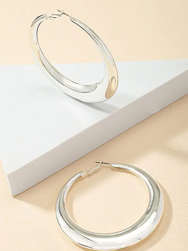 Bold Silver Hoop Earrings