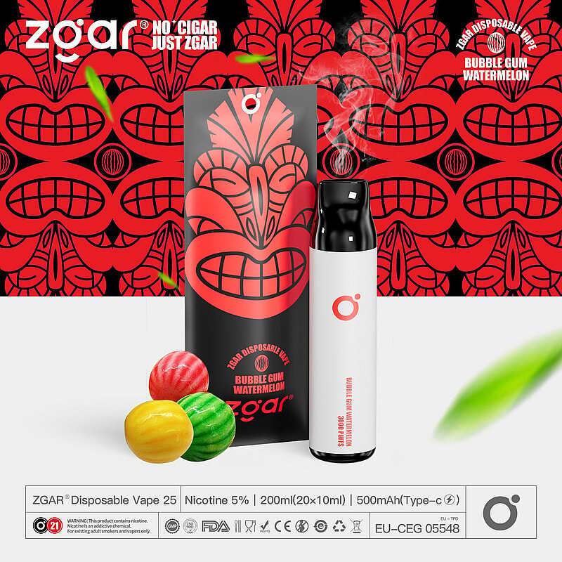 ZGAR ZG25 3000 Puffs  5% Nicotine Rechargeable Disposable Pod