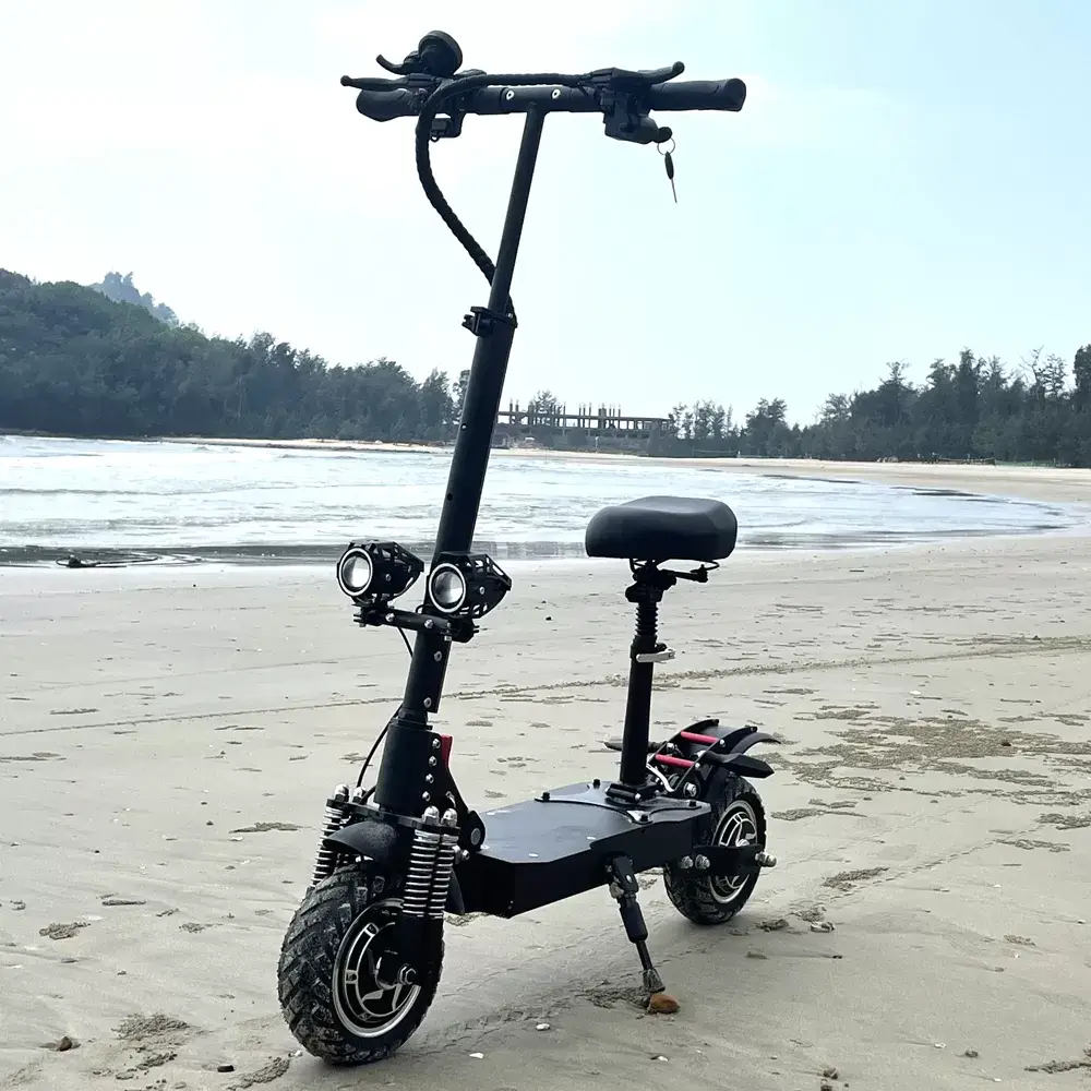 (🔥Limited Time Sale) T4 10inch 2400W E Scooter with Off Road Tire Foldable Dual Motor Electric scooter