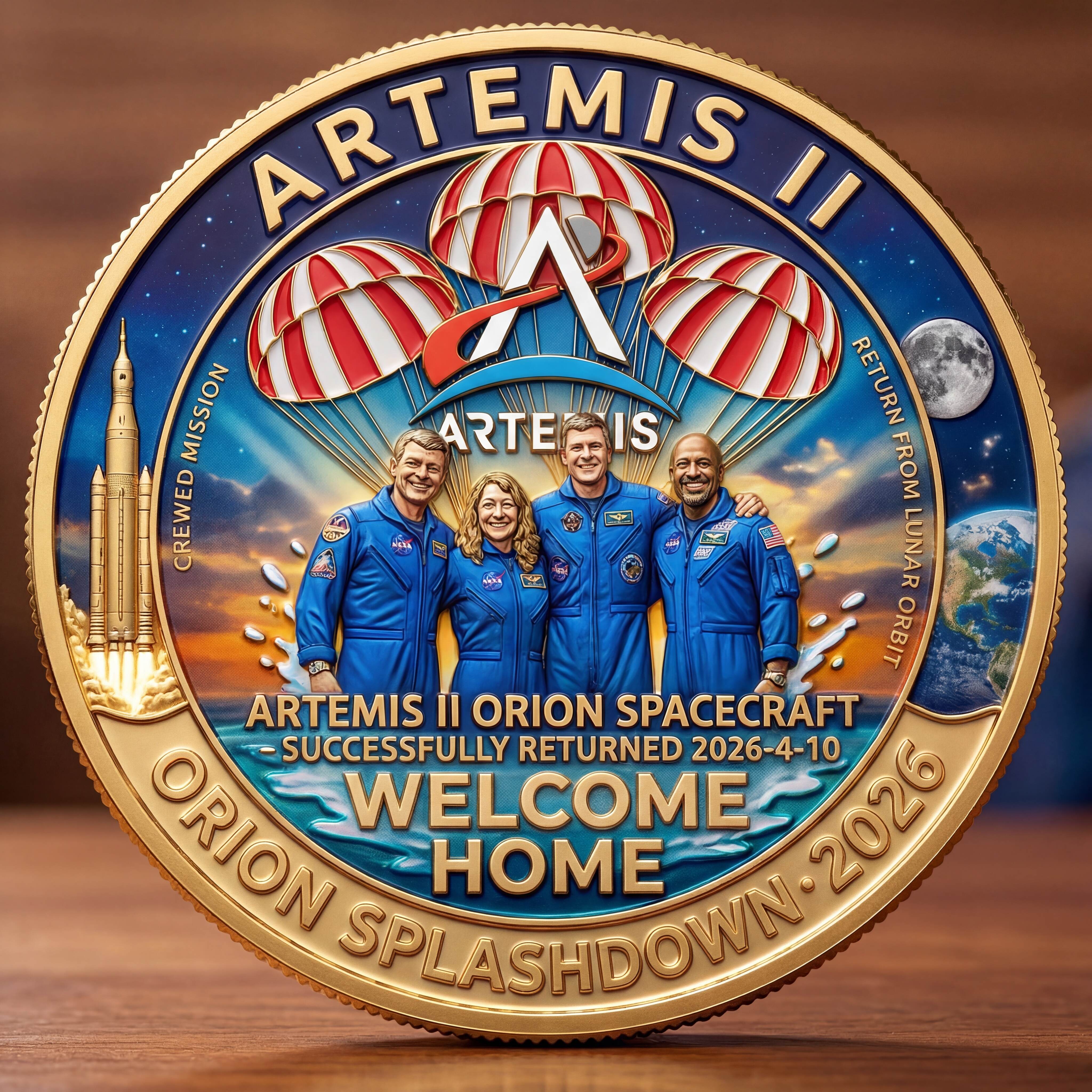 Artemis II Orion Successful Splashdown Welcome Home Official COIN