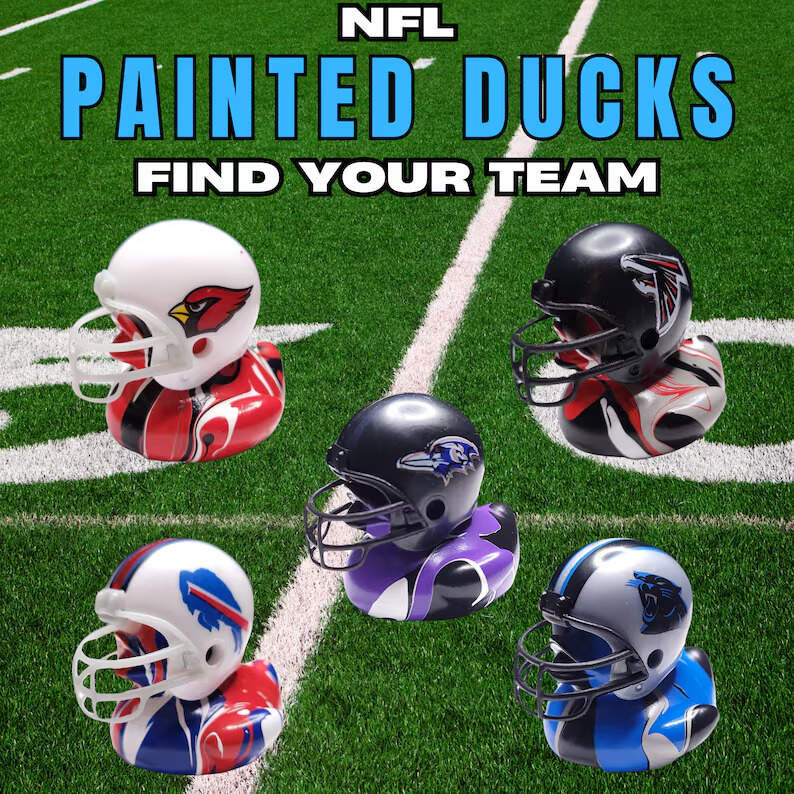 Handcrafted NFL Painted Duck for Fans and Jeep Decor