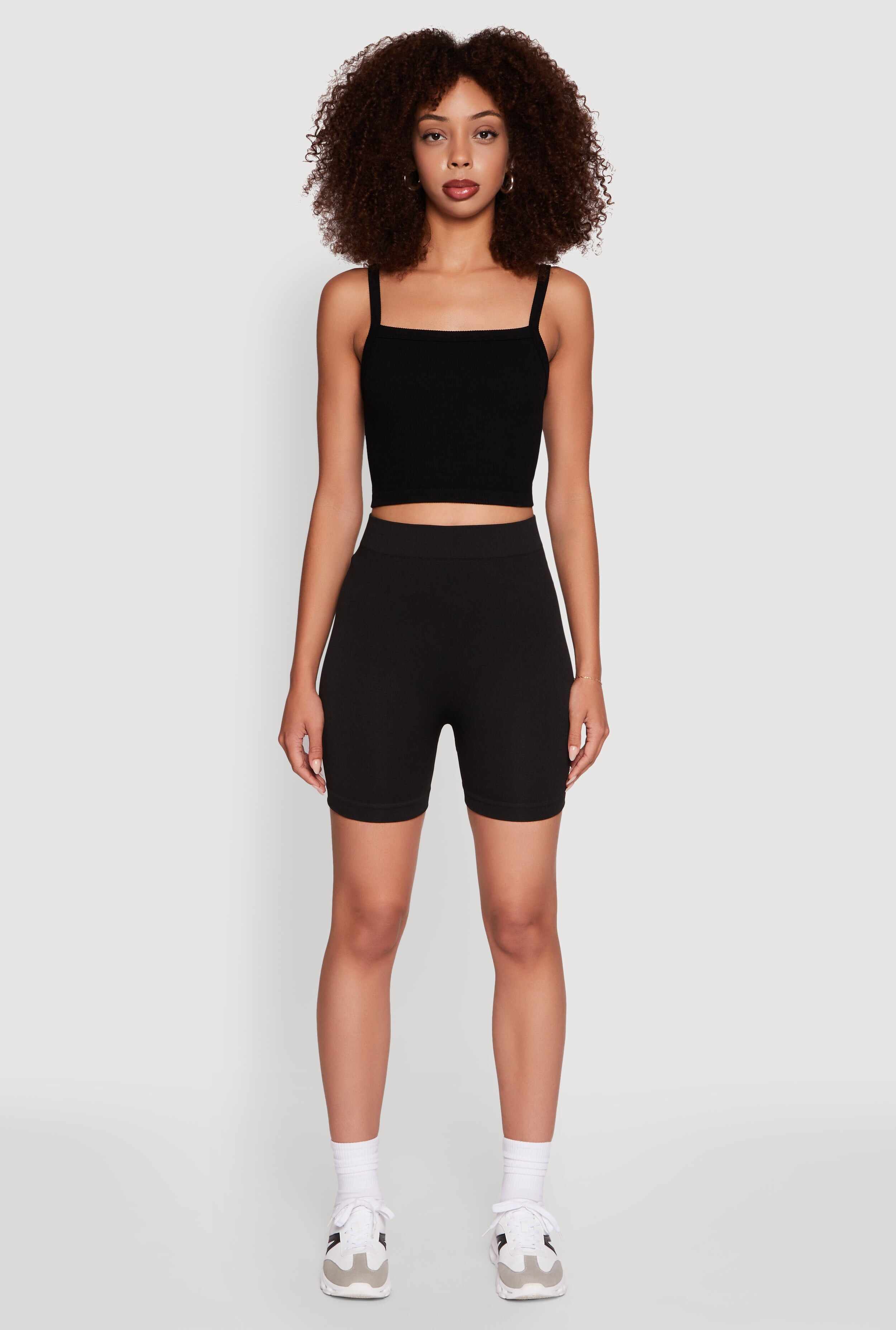 Trendy Seamless Mid Rise Biker Shorts