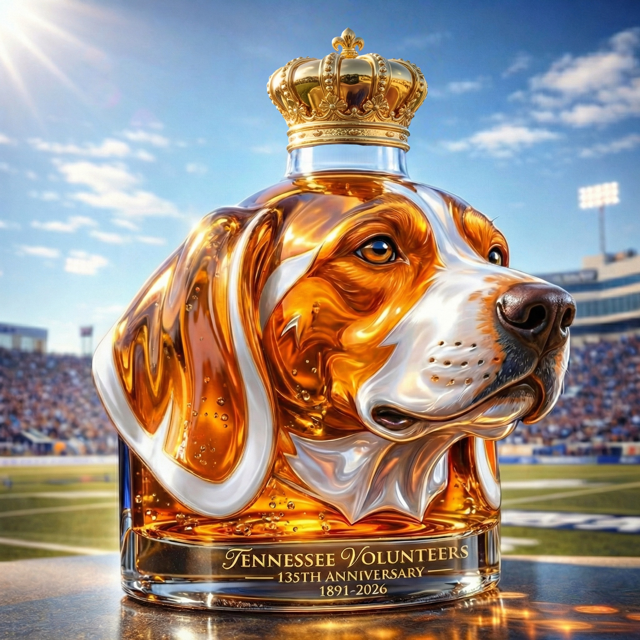 Tennessee Volunteers 135th Anniversary Commemorative Whiskey Bottle
