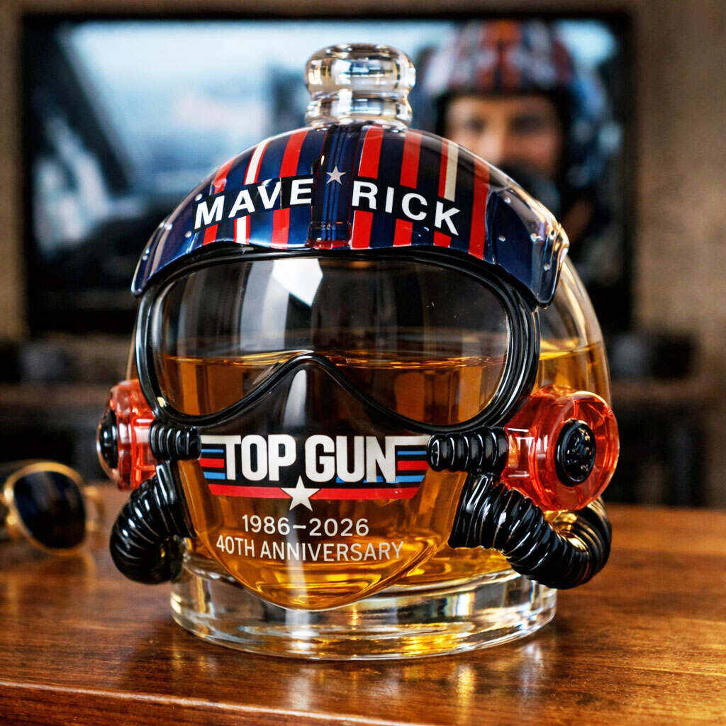 TOP GUN 40th Anniversary Maverick Helmet Whiskey Decanter