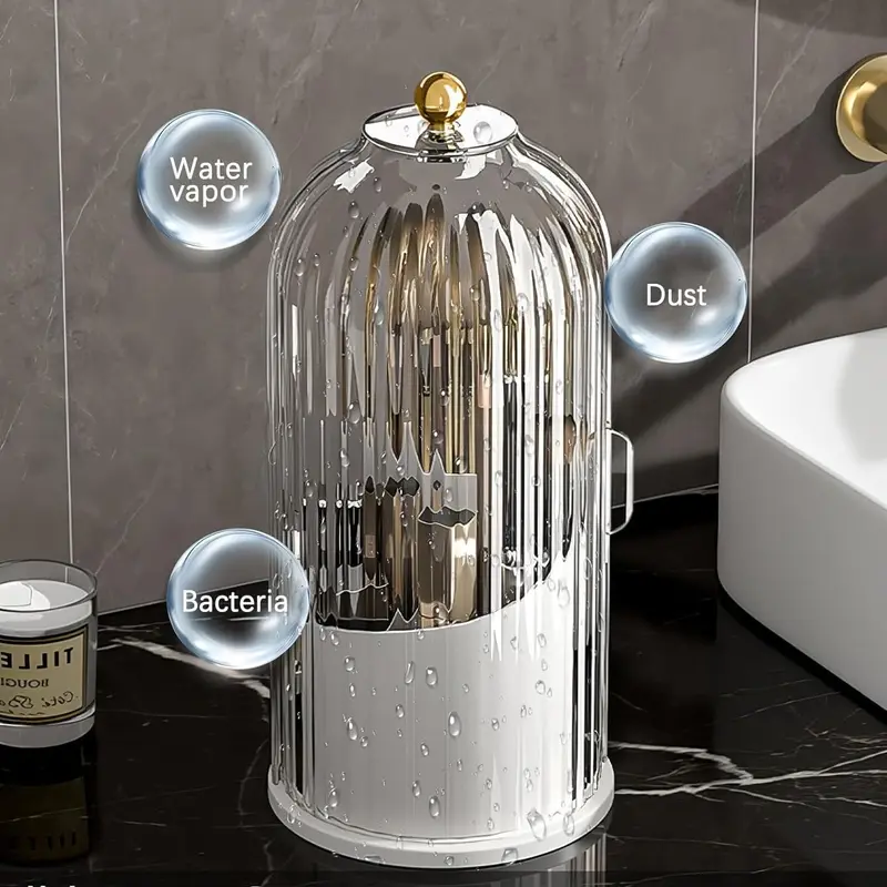 🔥LAST DAY-69 % OFF🔥 360° Spinning Toothbrush & Makeup Brush Organizer-Dustproof